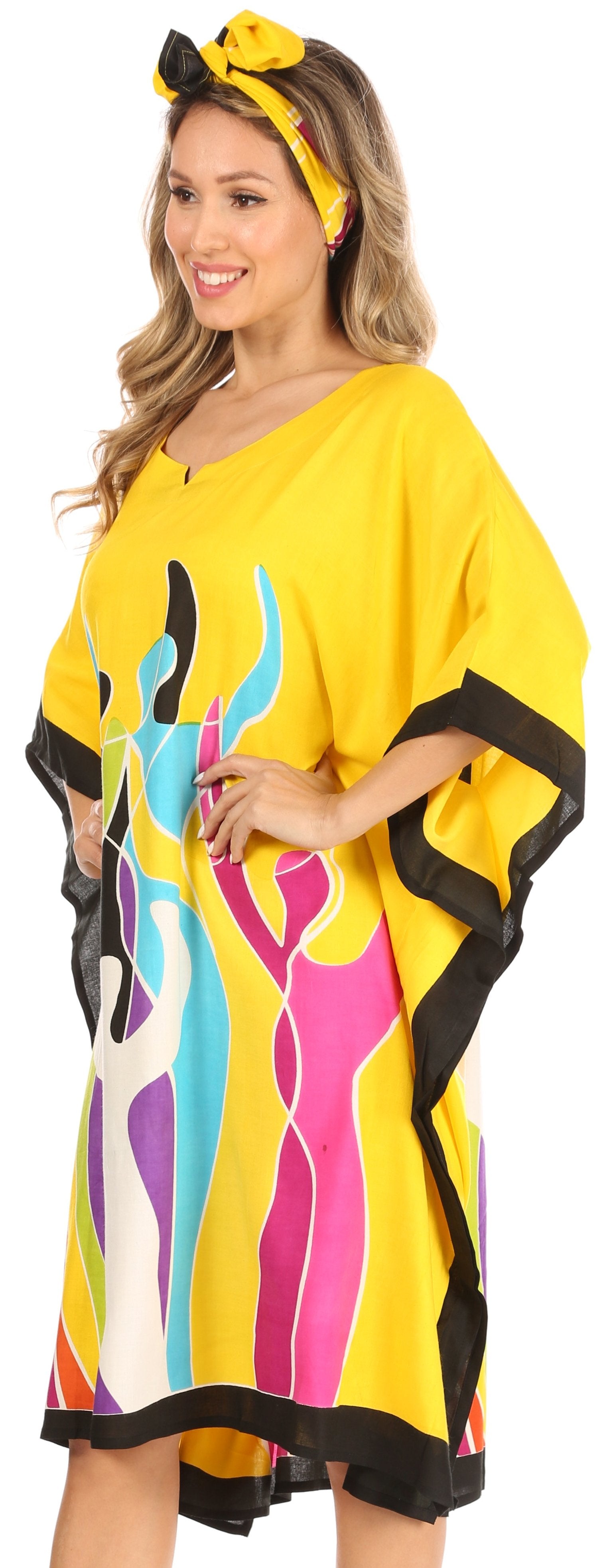 Sakkas Trina Women's Casual Loose Beach Poncho Caftan Dress Cover-up Many Print - Concordia Style Boutique