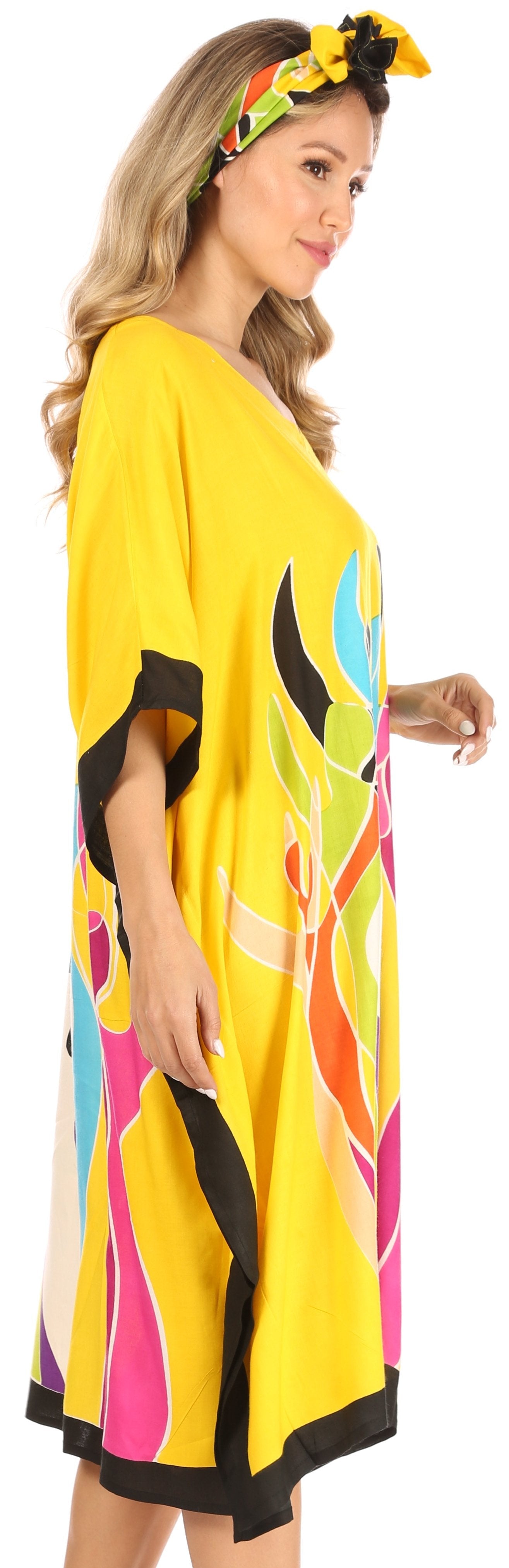 Sakkas Trina Women's Casual Loose Beach Poncho Caftan Dress Cover-up Many Print - Concordia Style Boutique