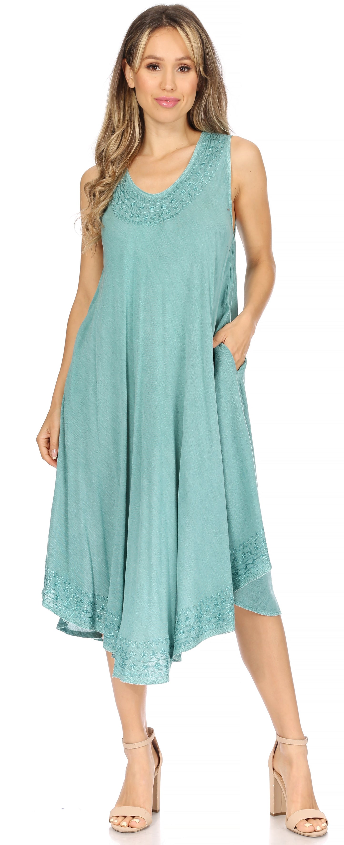 Sakkas Everyday Essentials Caftan Tank Dress / Cover Up - Concordia Style Boutique