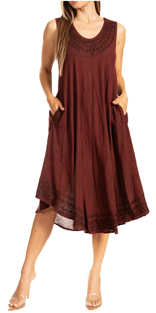 Sakkas Everyday Essentials Caftan Tank Dress / Cover Up - Concordia Style Boutique