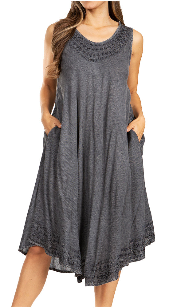 Sakkas Everyday Essentials Caftan Tank Dress / Cover Up - Concordia Style Boutique