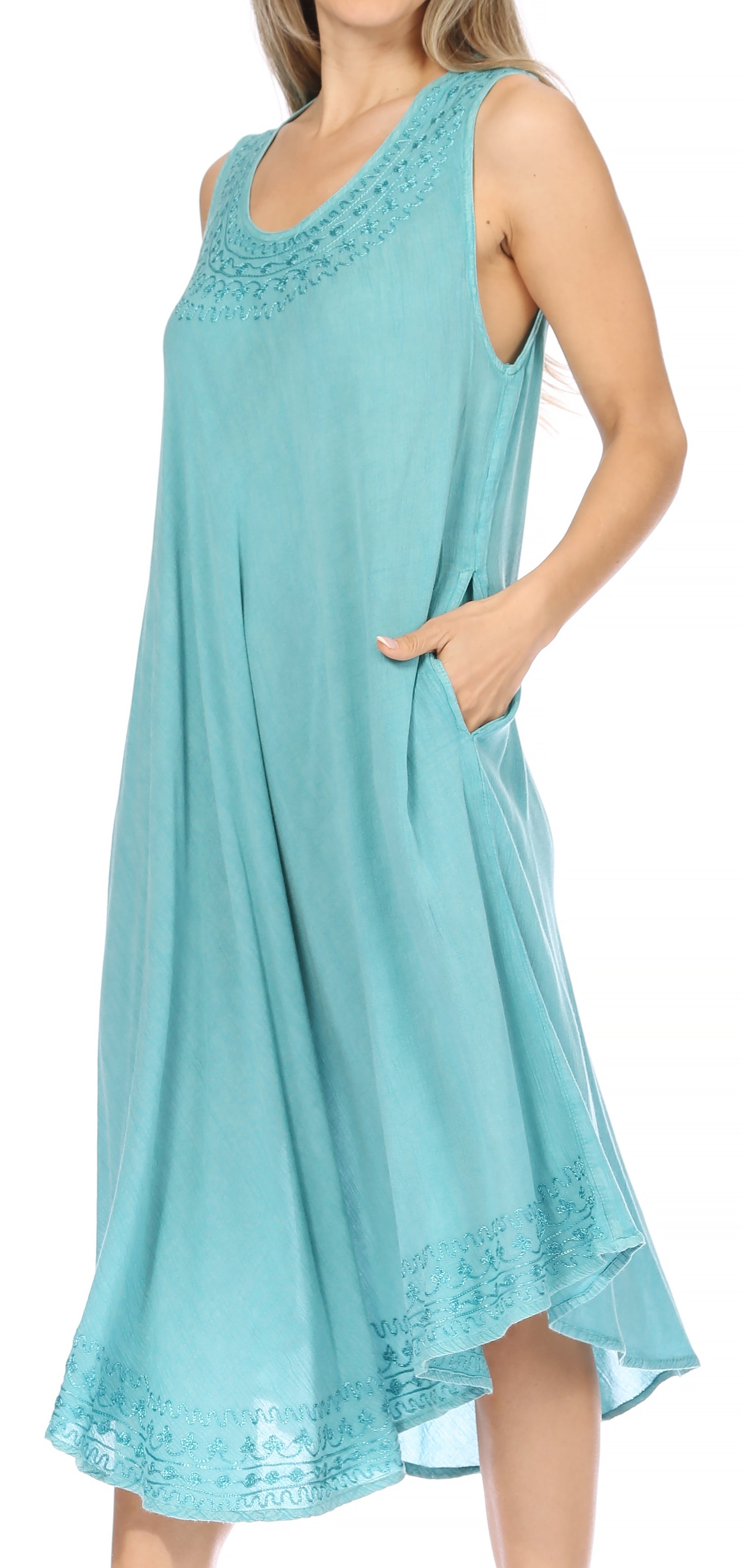 Sakkas Everyday Essentials Caftan Tank Dress / Cover Up - Concordia Style Boutique
