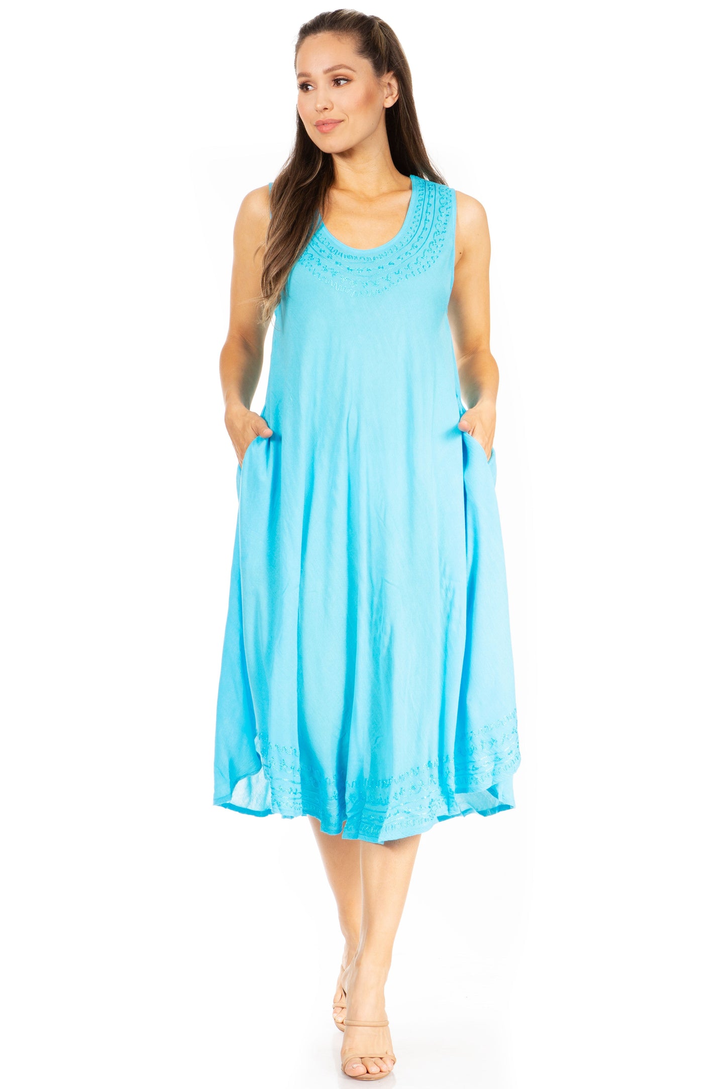 Sakkas Everyday Essentials Caftan Tank Dress / Cover Up - Concordia Style Boutique