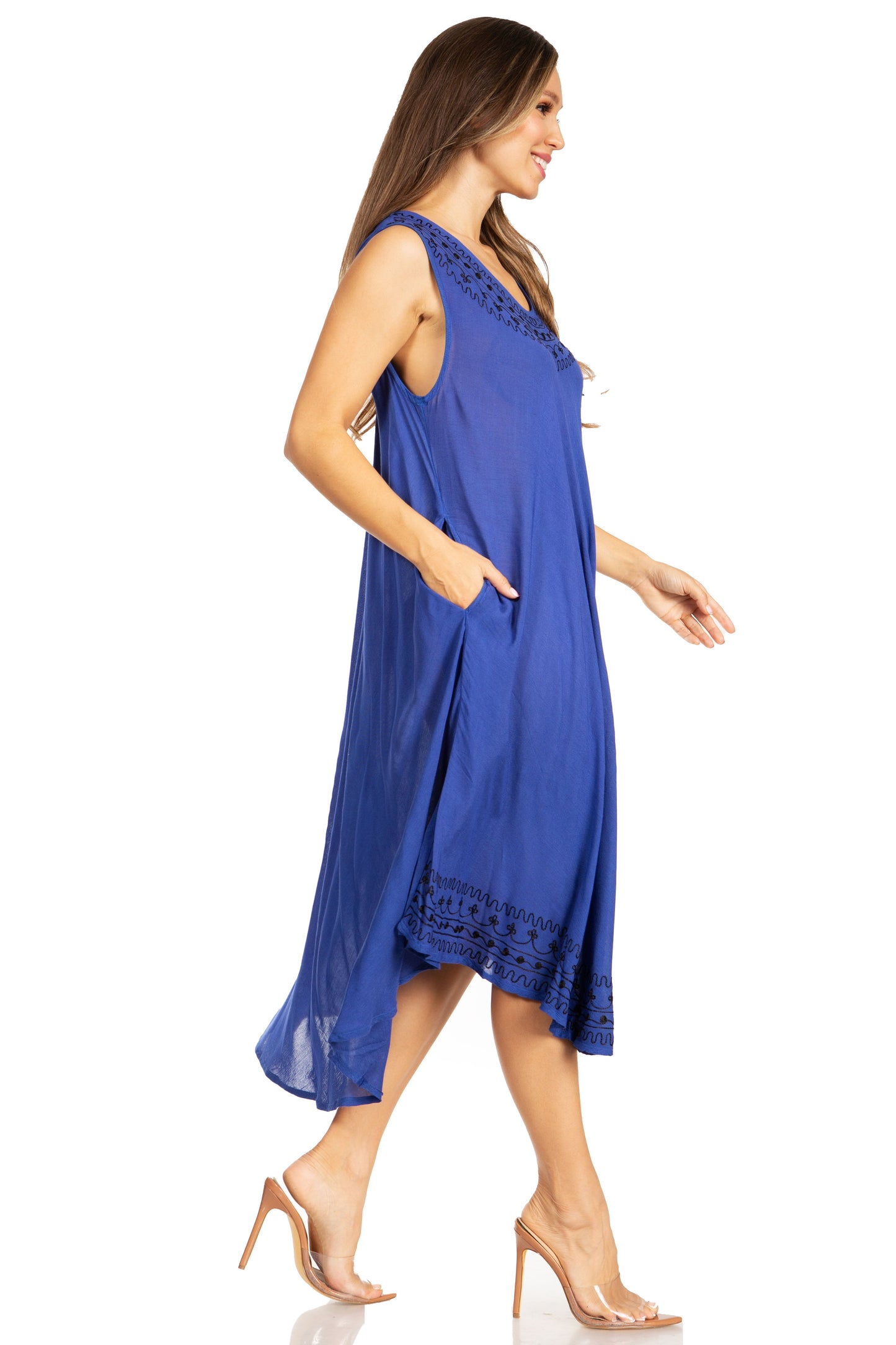 Sakkas Everyday Essentials Caftan Tank Dress / Cover Up - Concordia Style Boutique