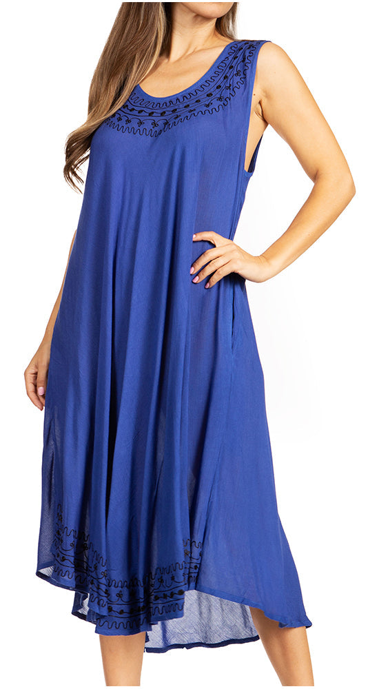 Sakkas Everyday Essentials Caftan Tank Dress / Cover Up - Concordia Style Boutique