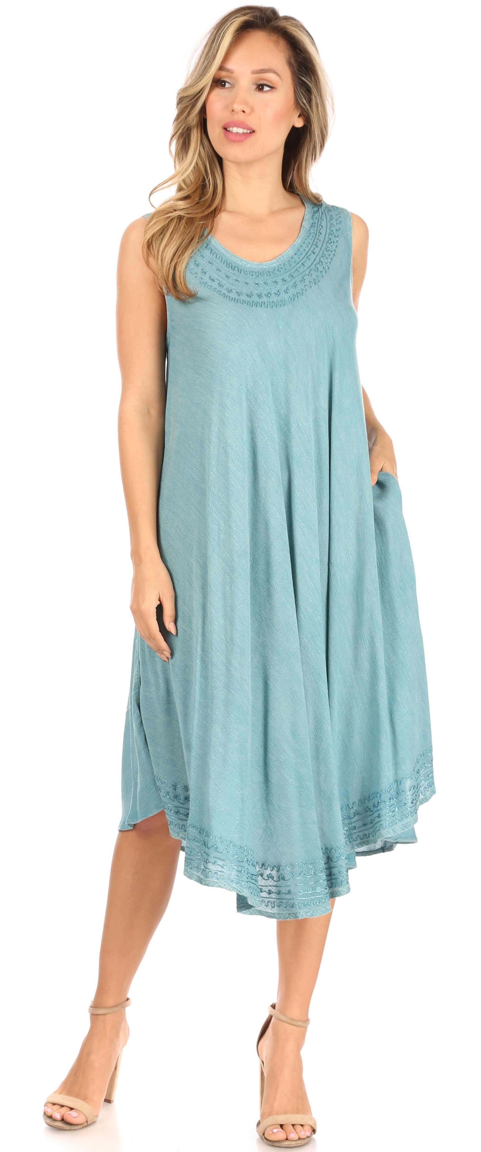Sakkas Everyday Essentials Caftan Tank Dress / Cover Up - Concordia Style Boutique