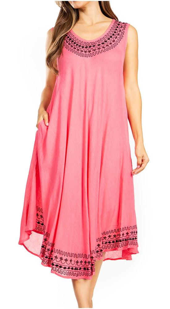 Sakkas Everyday Essentials Caftan Tank Dress / Cover Up - Concordia Style Boutique