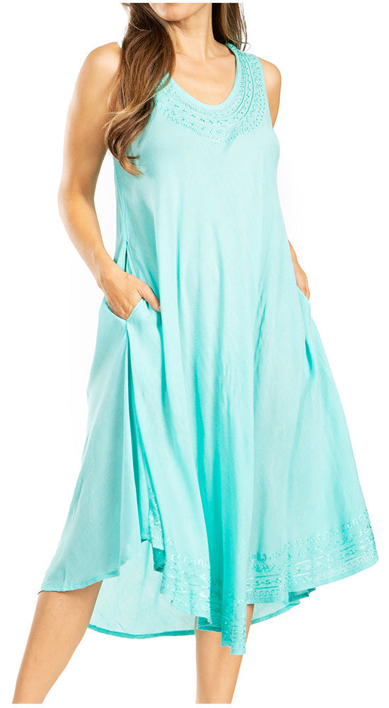 Sakkas Everyday Essentials Caftan Tank Dress / Cover Up - Concordia Style Boutique