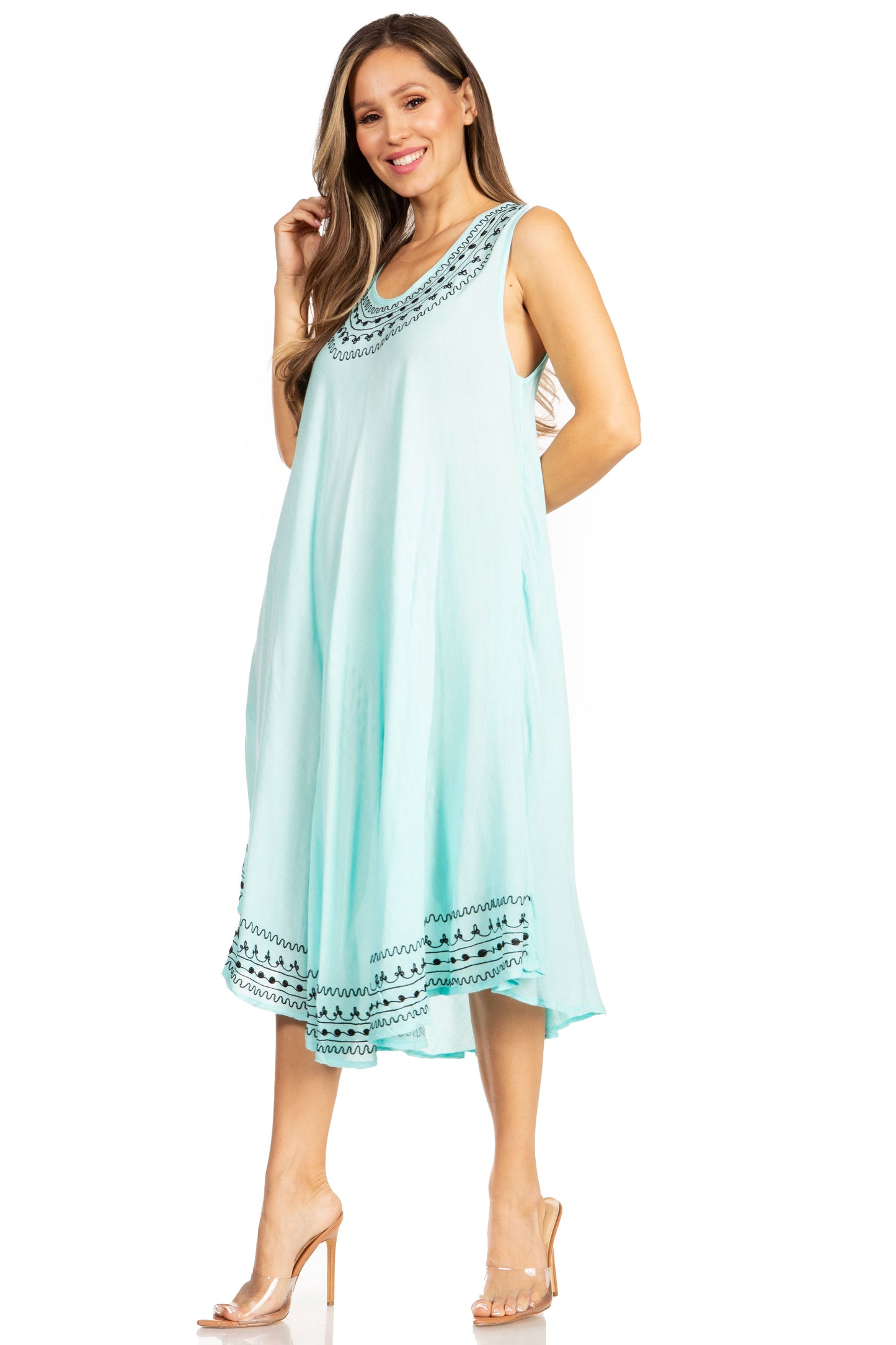 Sakkas Everyday Essentials Caftan Tank Dress / Cover Up - Concordia Style Boutique