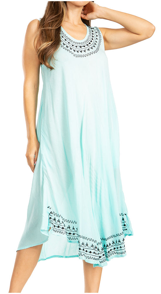 Sakkas Everyday Essentials Caftan Tank Dress / Cover Up - Concordia Style Boutique