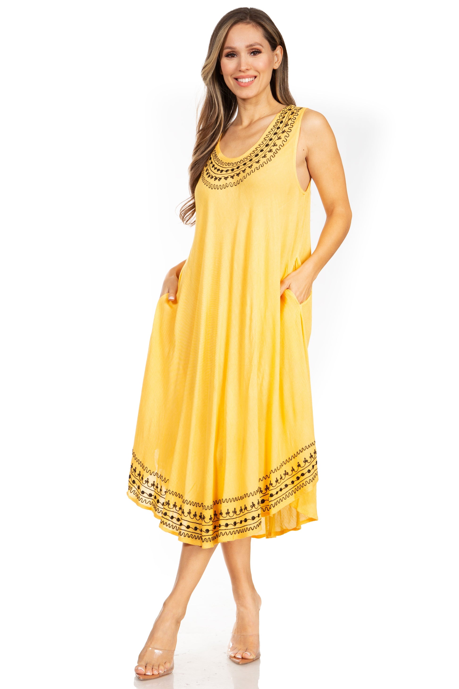 Sakkas Everyday Essentials Caftan Tank Dress / Cover Up - Concordia Style Boutique
