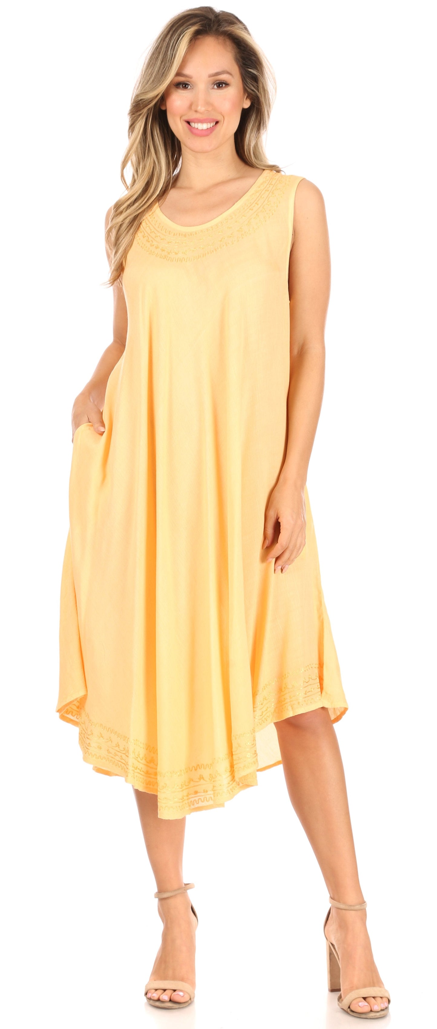 Sakkas Everyday Essentials Caftan Tank Dress / Cover Up - Concordia Style Boutique
