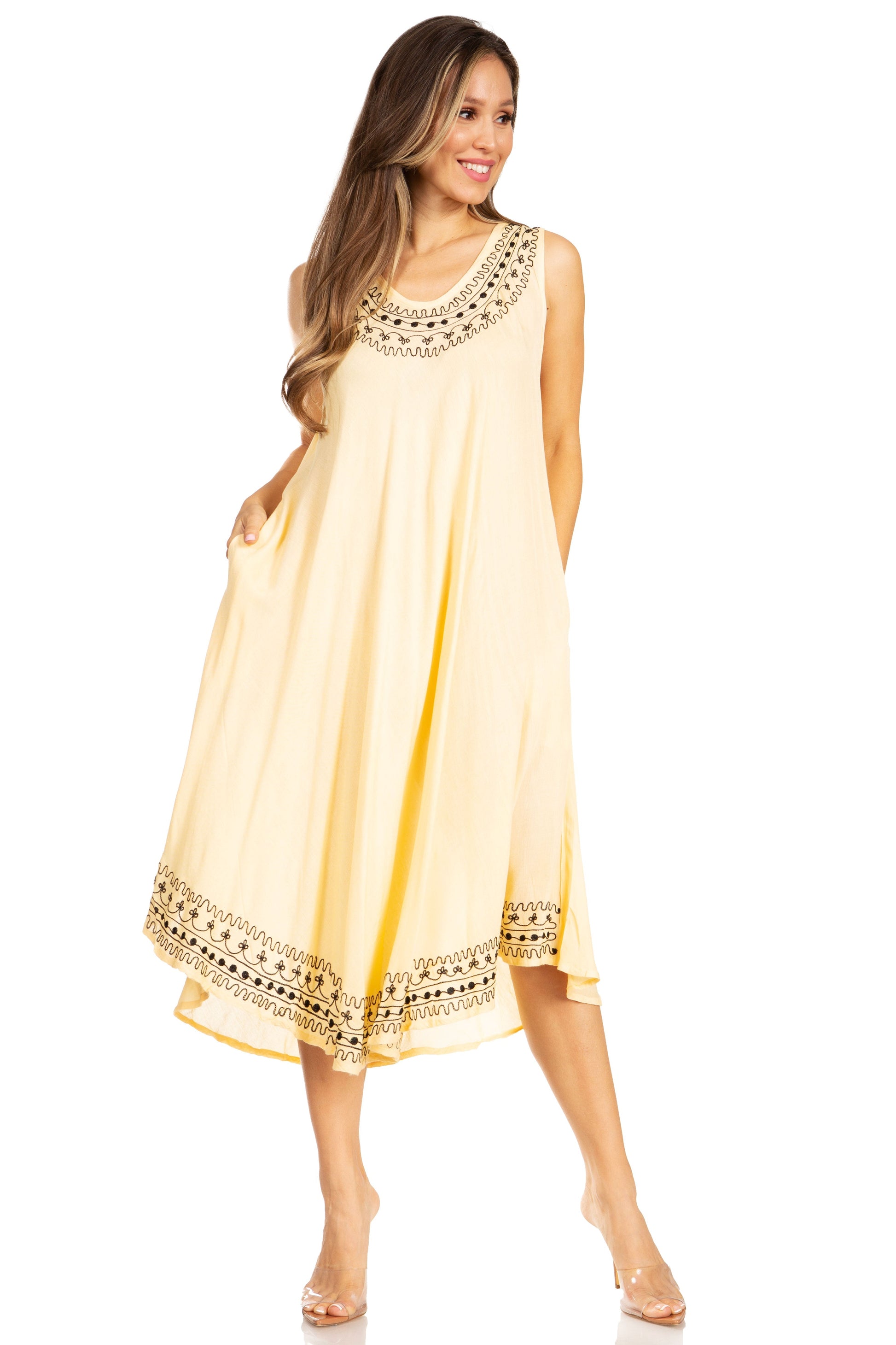 Sakkas Everyday Essentials Caftan Tank Dress / Cover Up - Concordia Style Boutique
