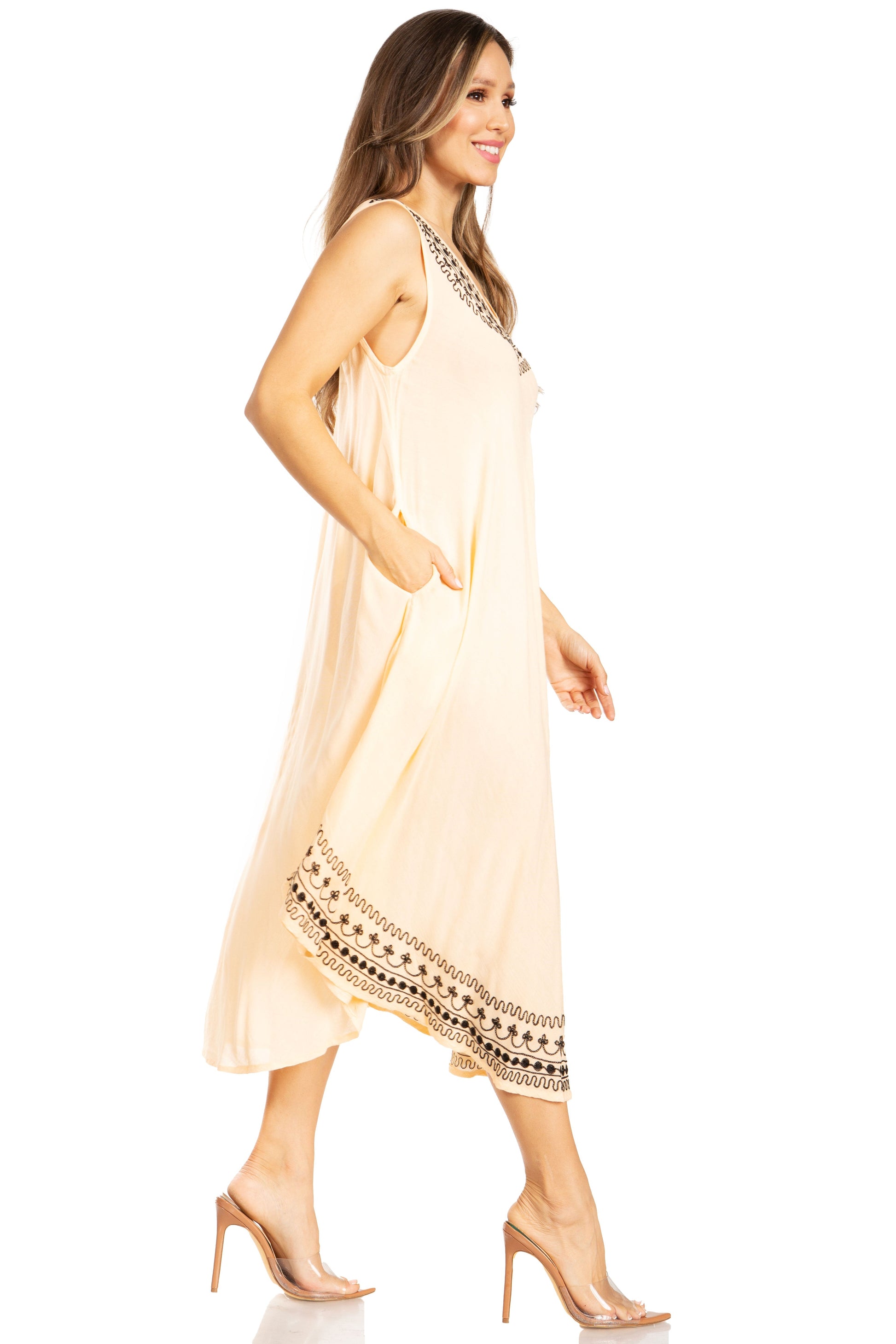 Sakkas Everyday Essentials Caftan Tank Dress / Cover Up - Concordia Style Boutique
