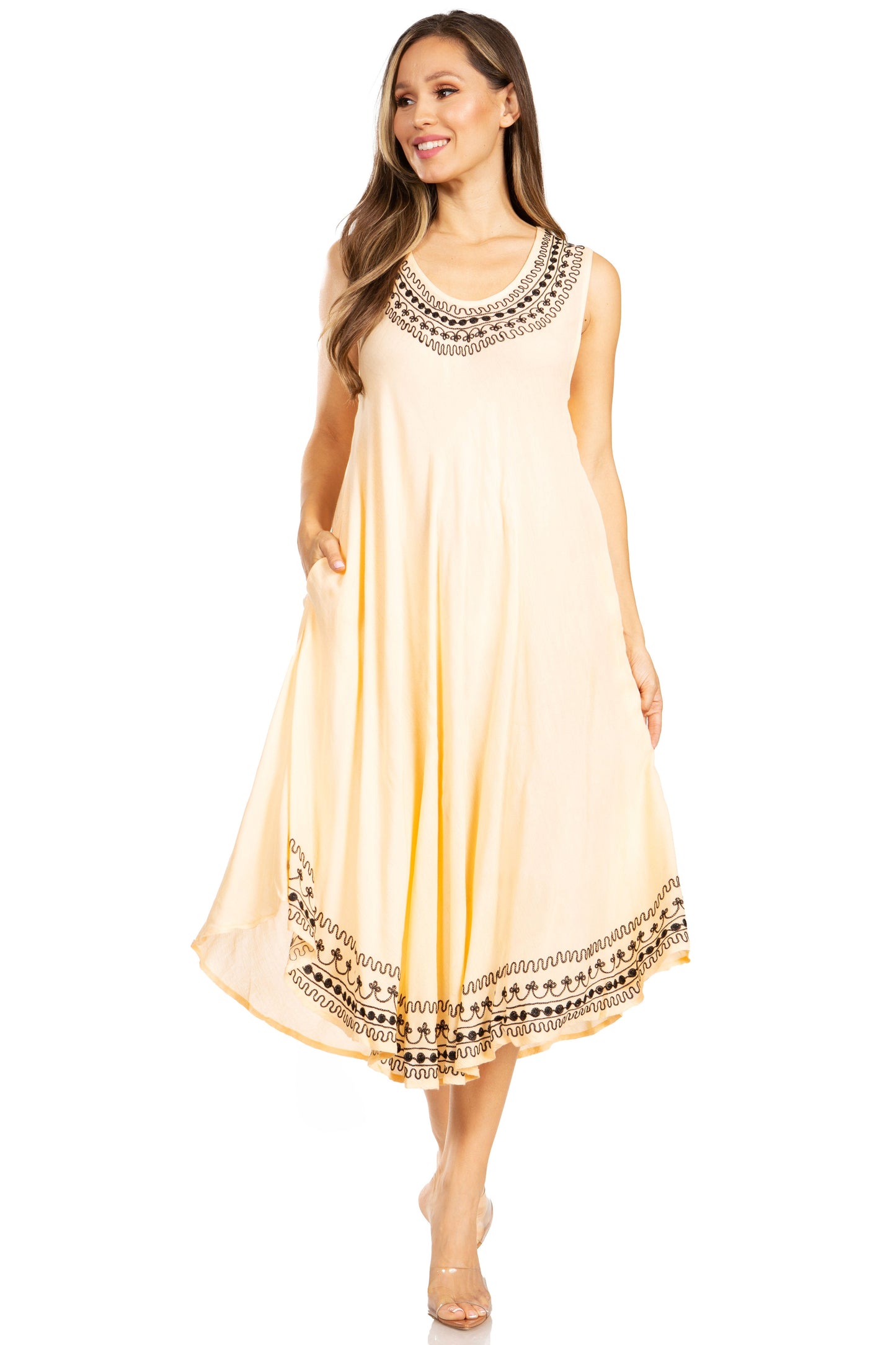 Sakkas Everyday Essentials Caftan Tank Dress / Cover Up - Concordia Style Boutique