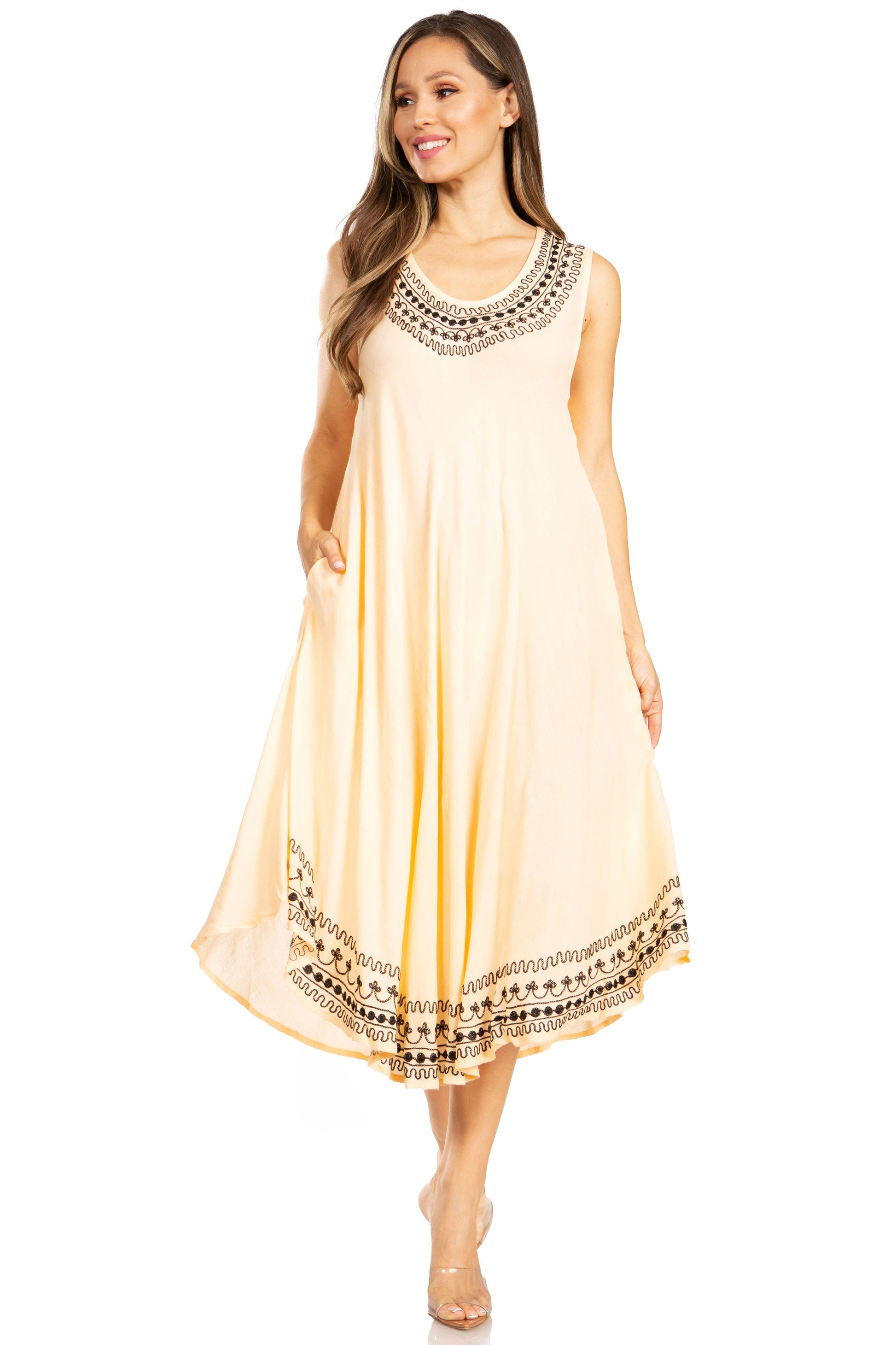 Sakkas Everyday Essentials Caftan Tank Dress / Cover Up - Concordia Style Boutique