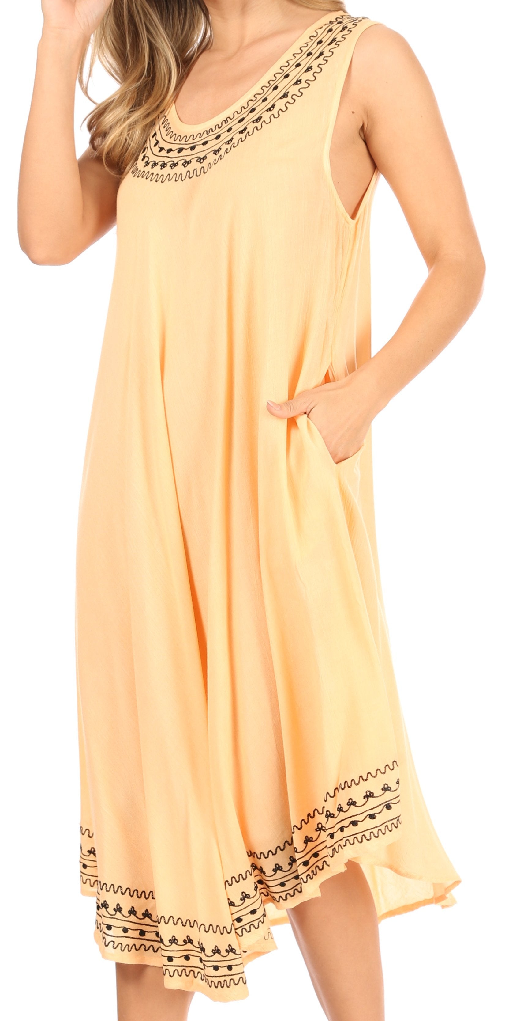 Sakkas Everyday Essentials Caftan Tank Dress / Cover Up - Concordia Style Boutique