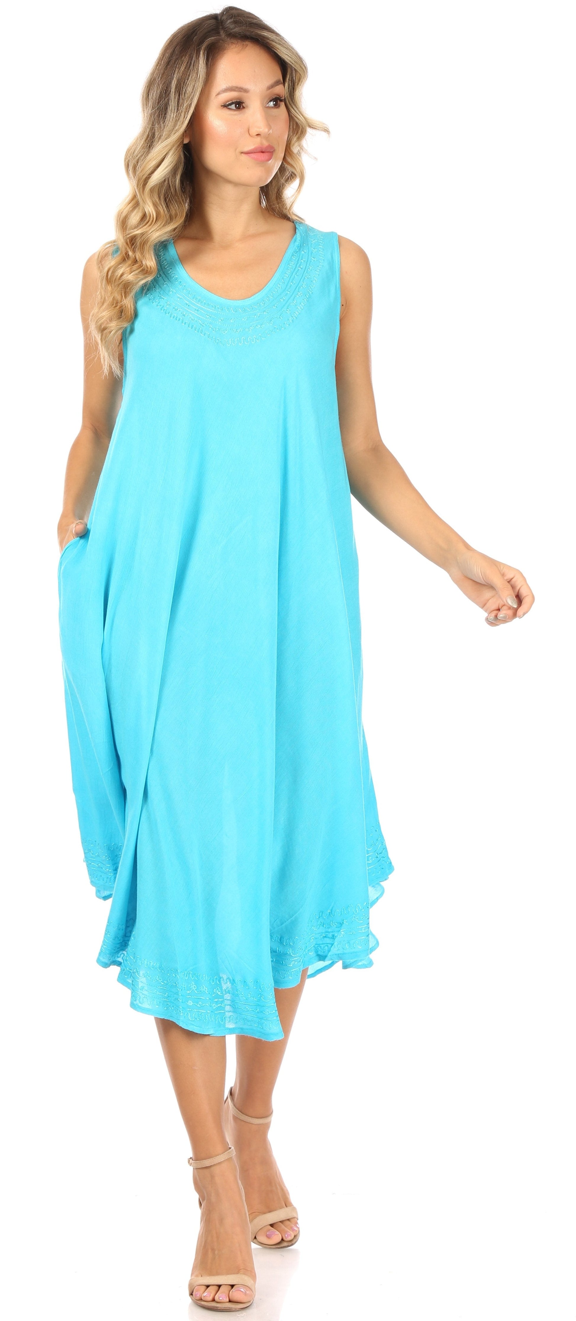 Sakkas Everyday Essentials Caftan Tank Dress / Cover Up - Concordia Style Boutique
