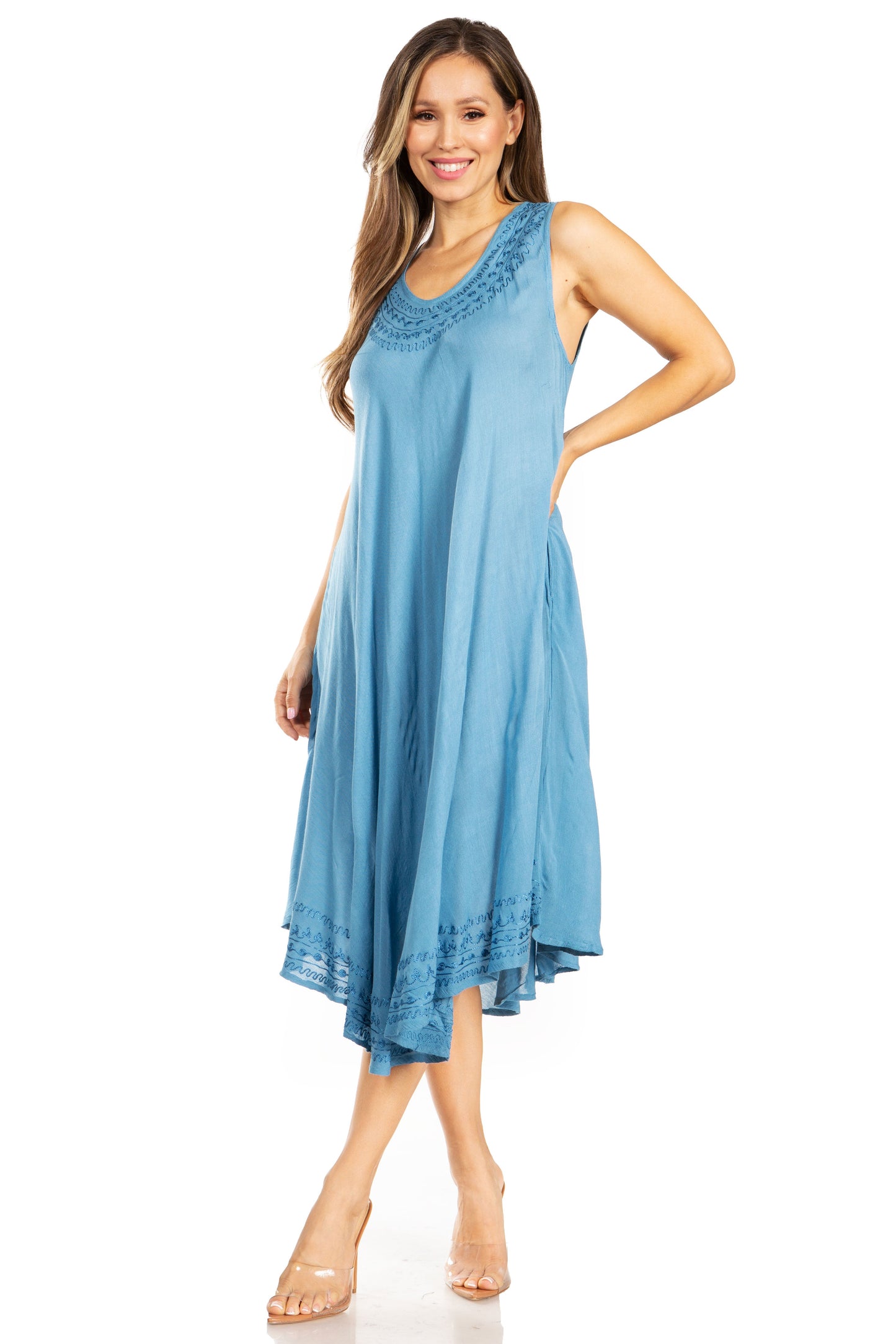 Sakkas Everyday Essentials Caftan Tank Dress / Cover Up - Concordia Style Boutique