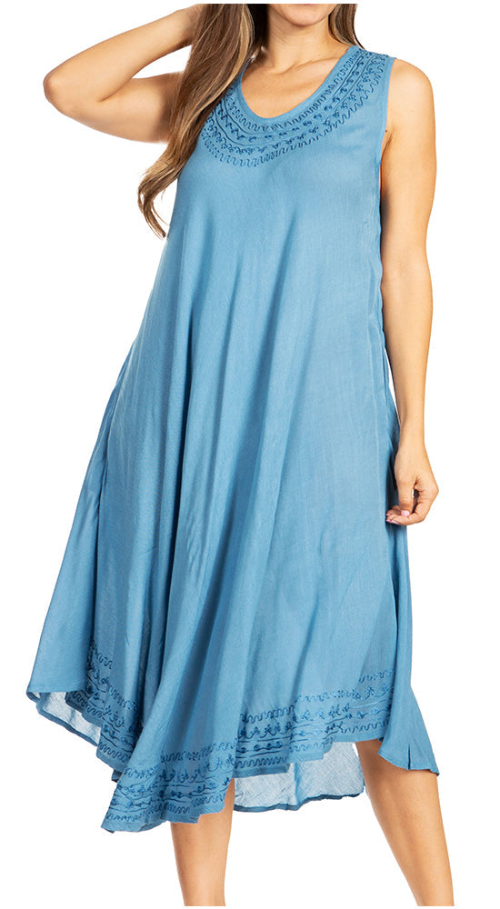 Sakkas Everyday Essentials Caftan Tank Dress / Cover Up - Concordia Style Boutique