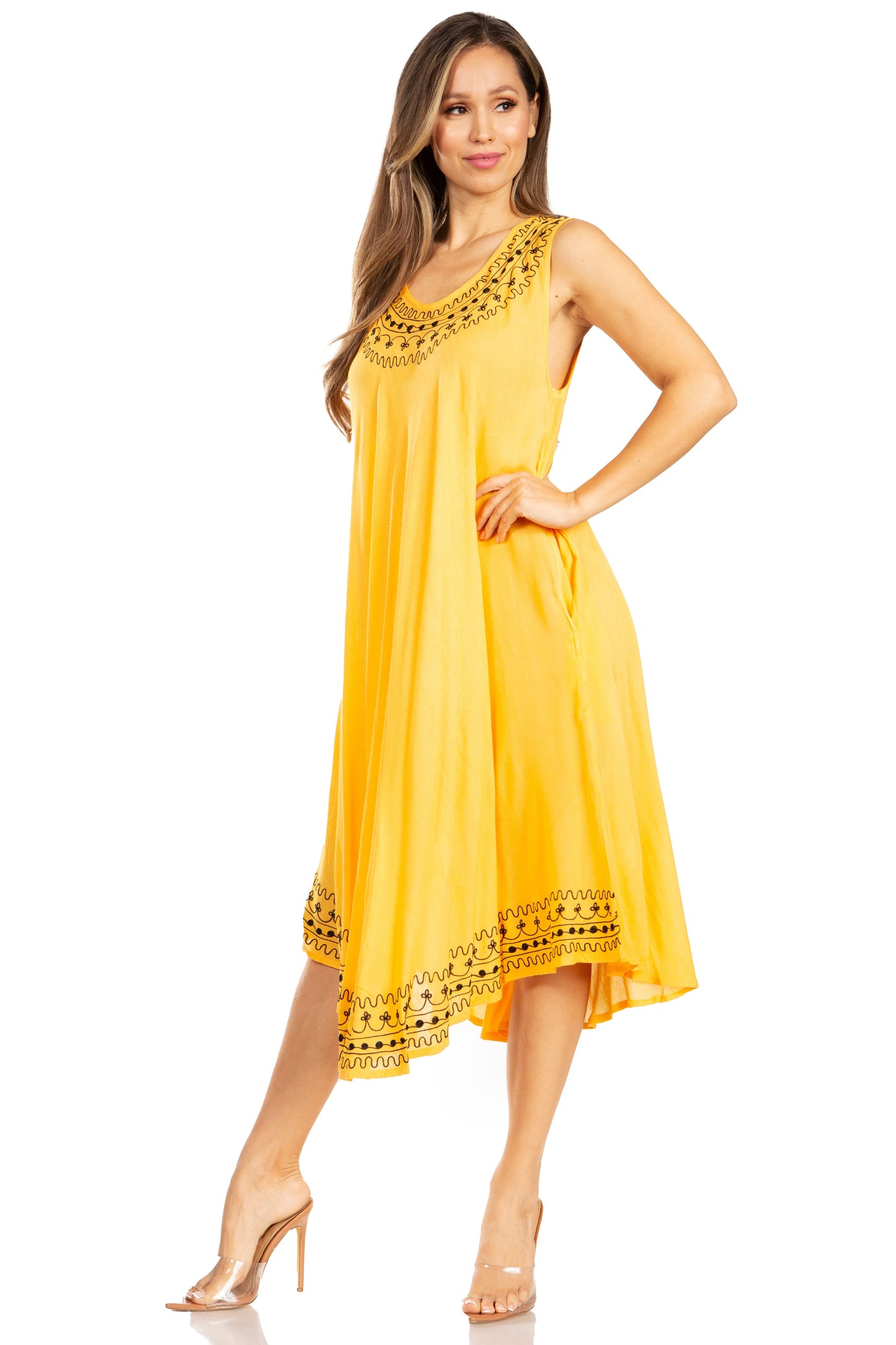 Sakkas Everyday Essentials Caftan Tank Dress / Cover Up - Concordia Style Boutique