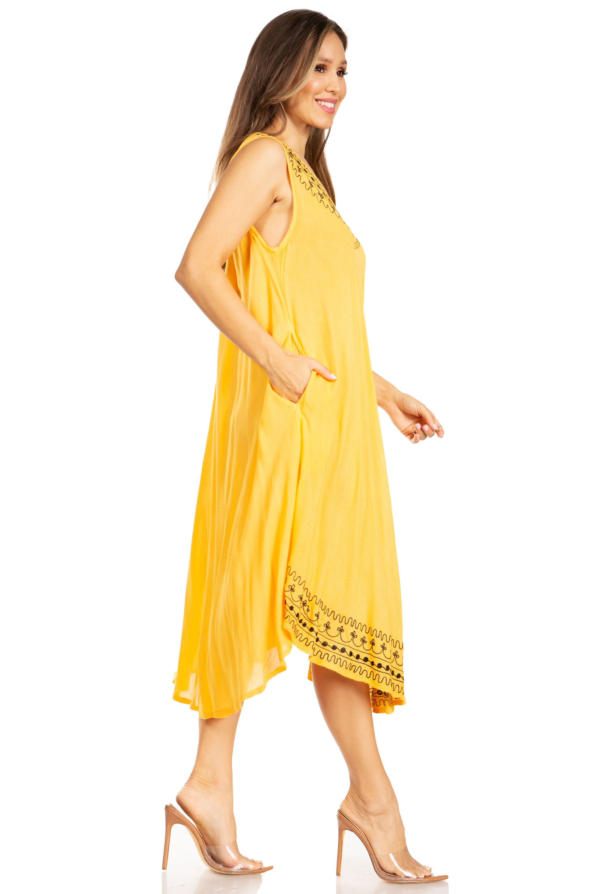 Sakkas Everyday Essentials Caftan Tank Dress / Cover Up - Concordia Style Boutique