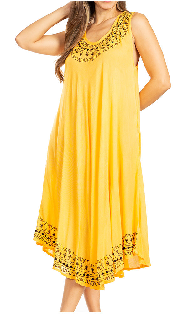 Sakkas Everyday Essentials Caftan Tank Dress / Cover Up - Concordia Style Boutique