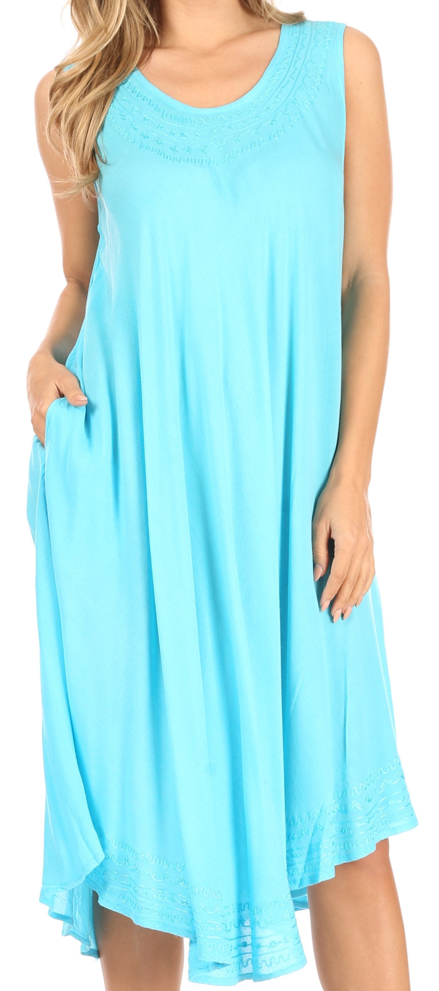 Sakkas Everyday Essentials Caftan Tank Dress / Cover Up - Concordia Style Boutique