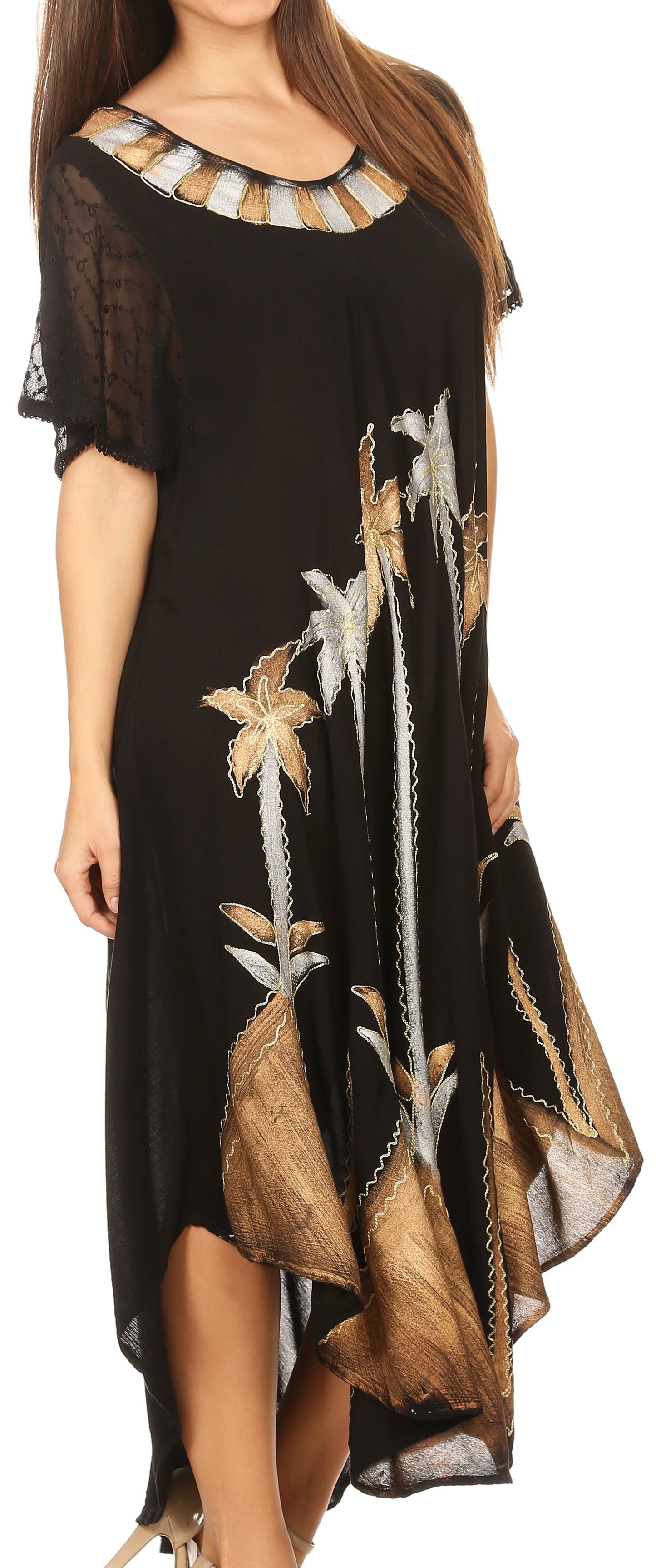 Sakkas Watercolor Palm Tree Tank Caftan Dress - Concordia Style Boutique