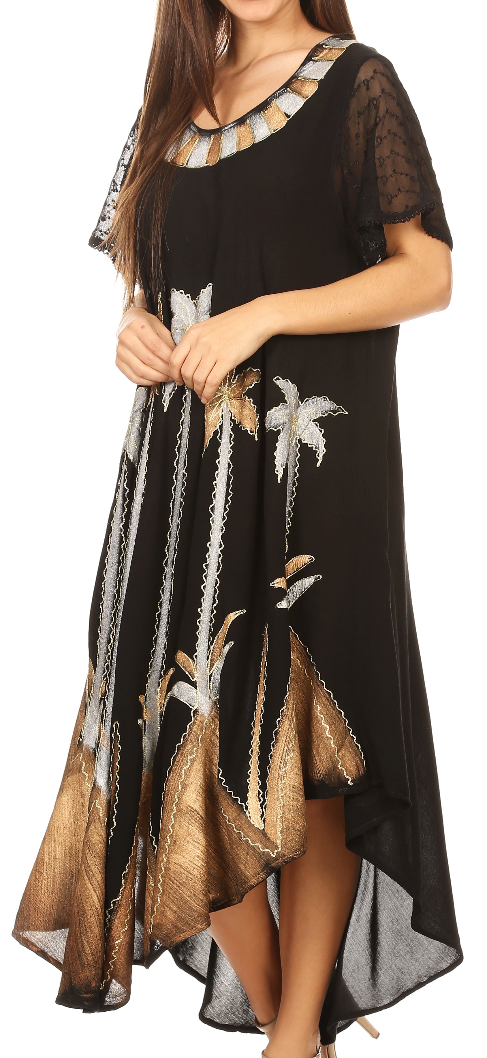 Sakkas Watercolor Palm Tree Tank Caftan Dress - Concordia Style Boutique