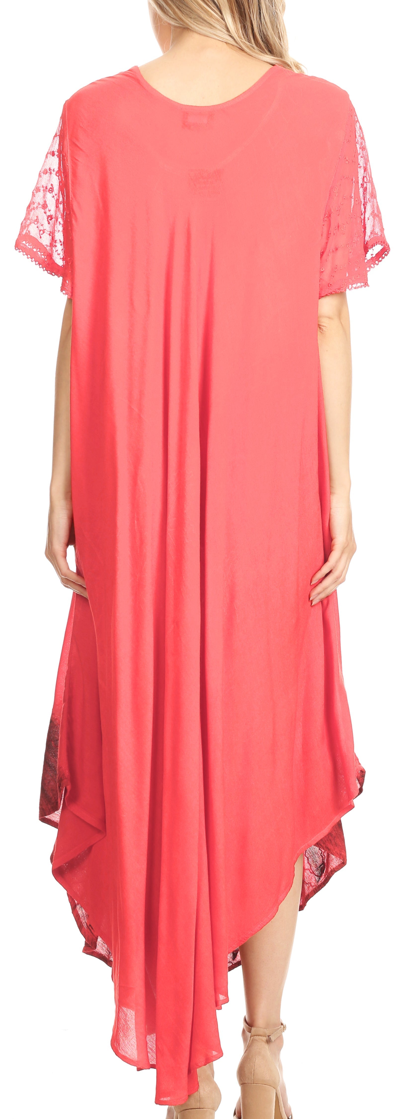 Sakkas Watercolor Palm Tree Tank Caftan Dress - Concordia Style Boutique