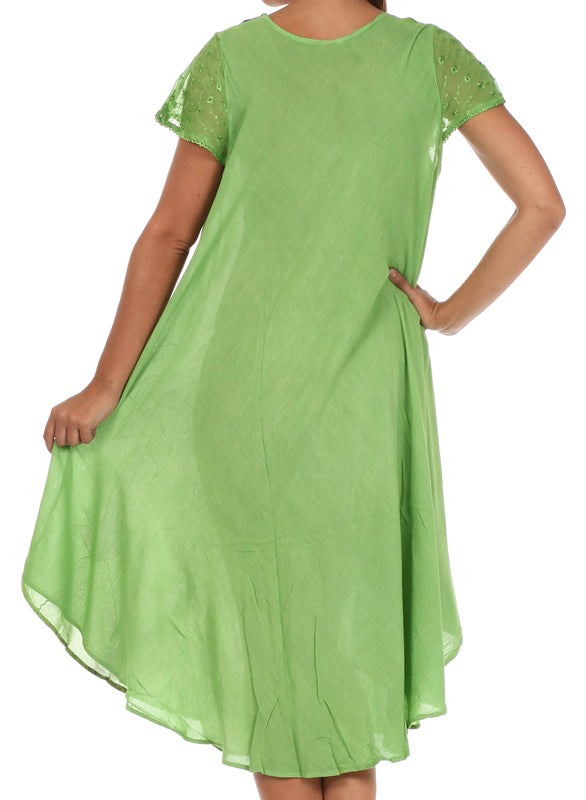 Sakkas Watercolor Palm Tree Tank Caftan Dress - Concordia Style Boutique
