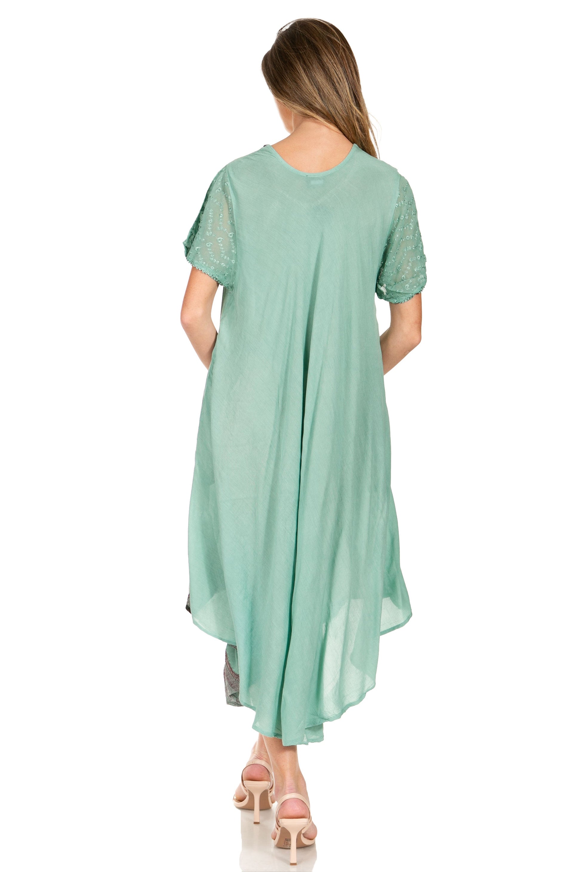 Sakkas Watercolor Palm Tree Tank Caftan Dress - Concordia Style Boutique