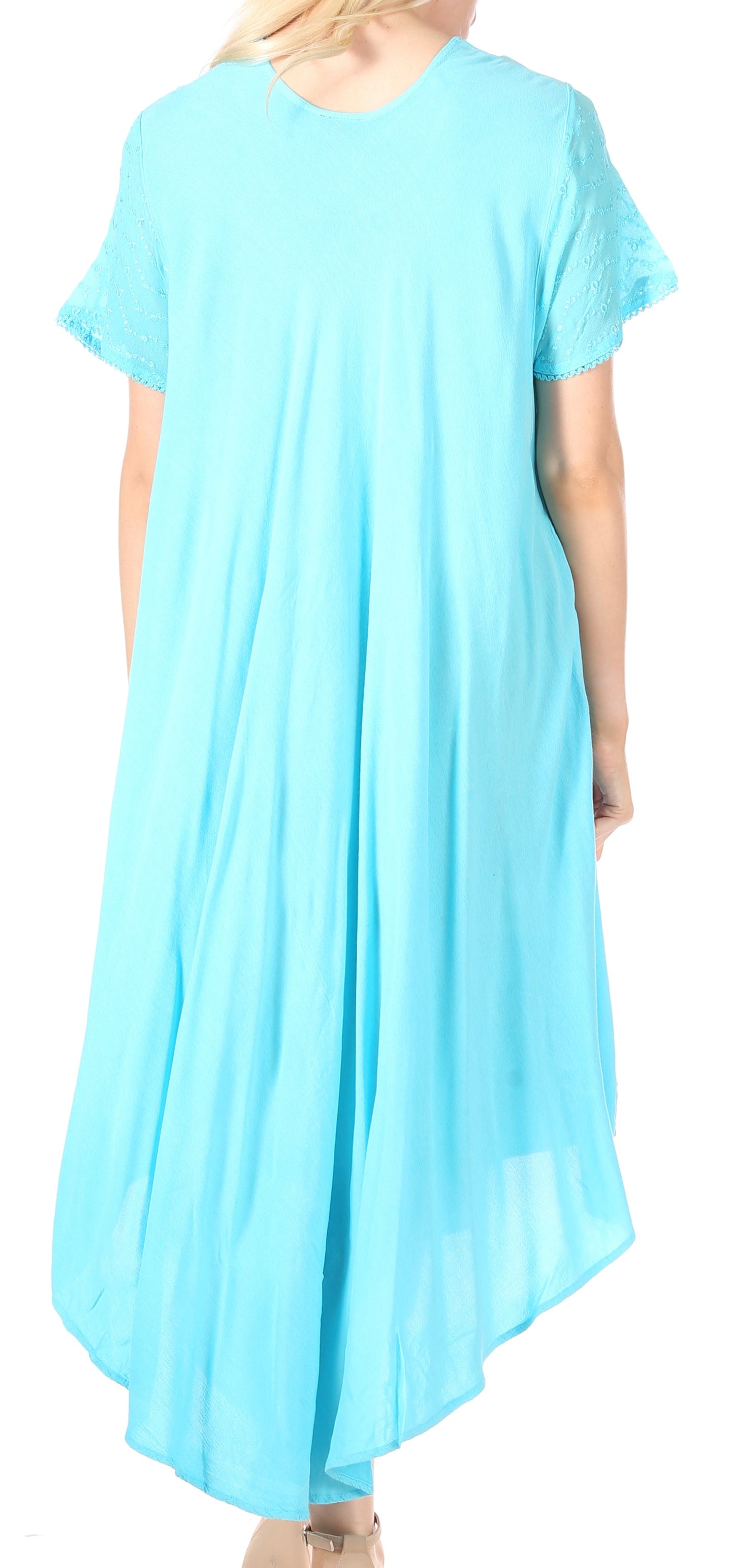 Sakkas Watercolor Palm Tree Tank Caftan Dress - Concordia Style Boutique