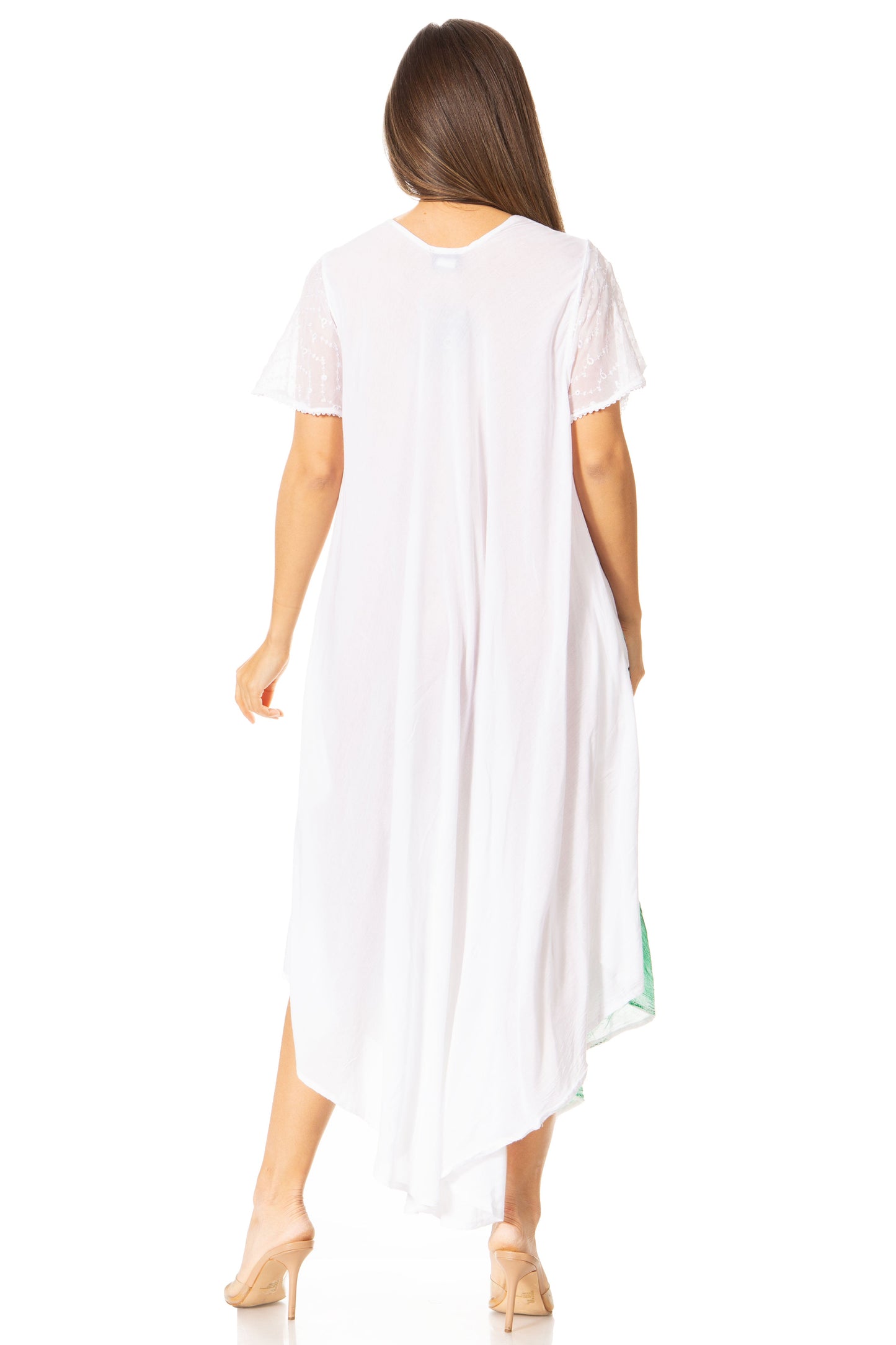 Sakkas Watercolor Palm Tree Tank Caftan Dress - Concordia Style Boutique