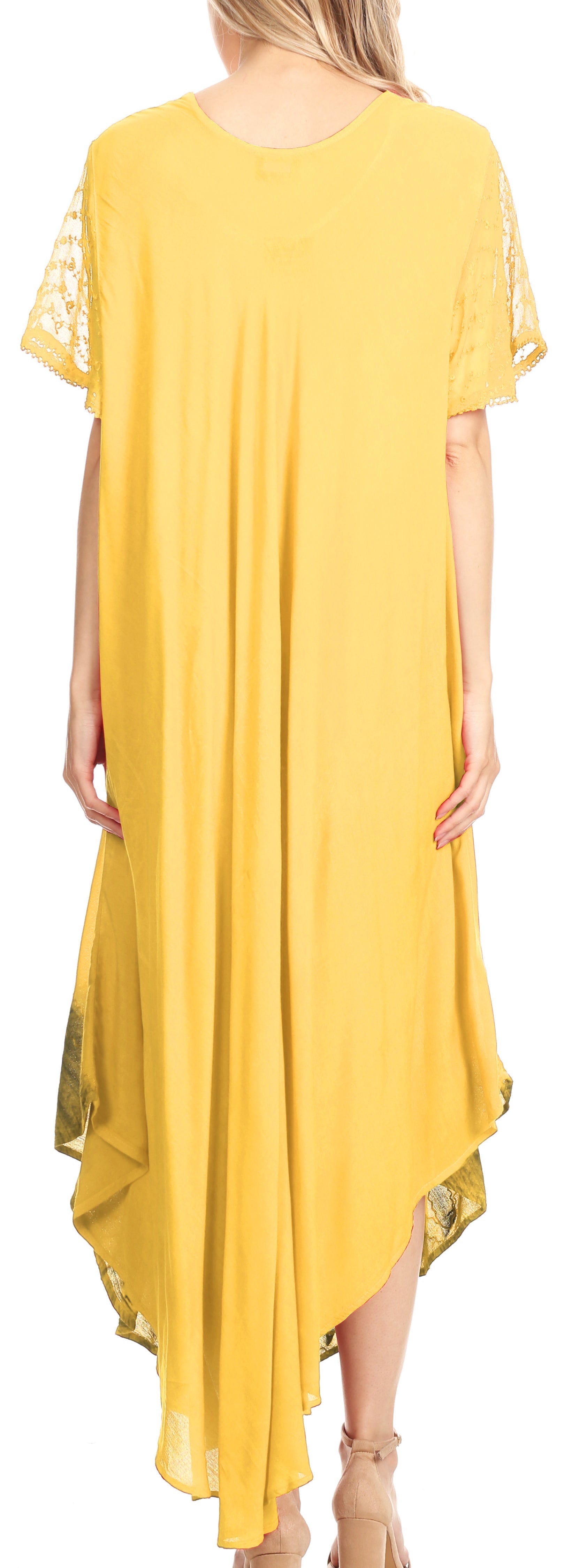 Sakkas Watercolor Palm Tree Tank Caftan Dress - Concordia Style Boutique