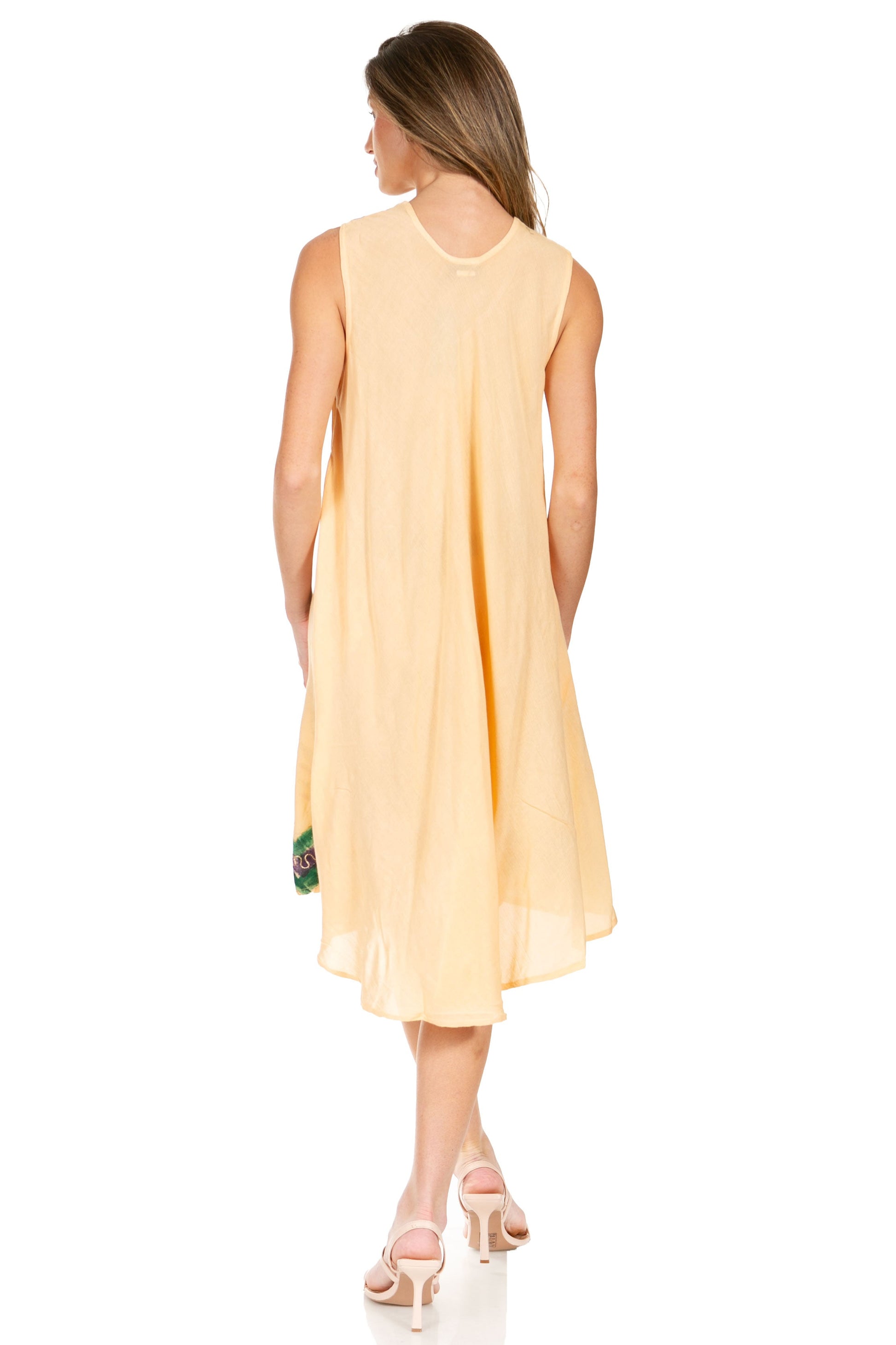 Sakkas Watercolor Palm Tree Tank Caftan Short Dress - Concordia Style Boutique