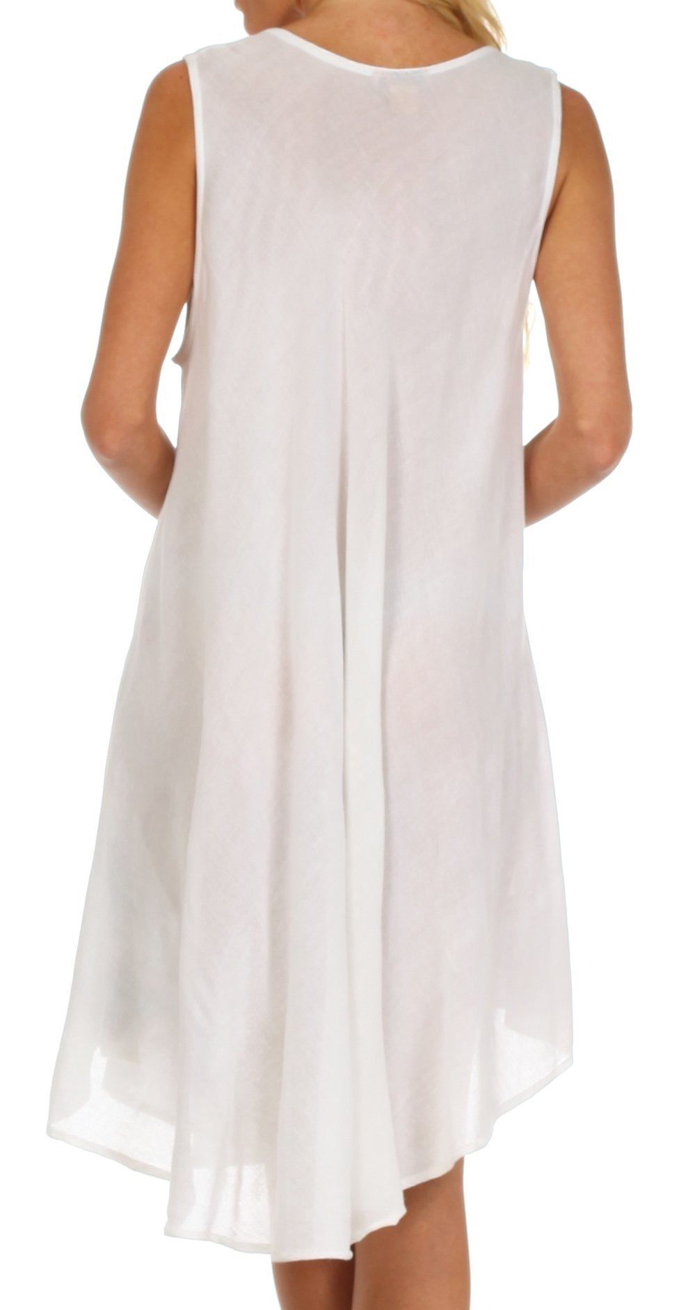 Sakkas Watercolor Palm Tree Tank Caftan Short Dress - Concordia Style Boutique