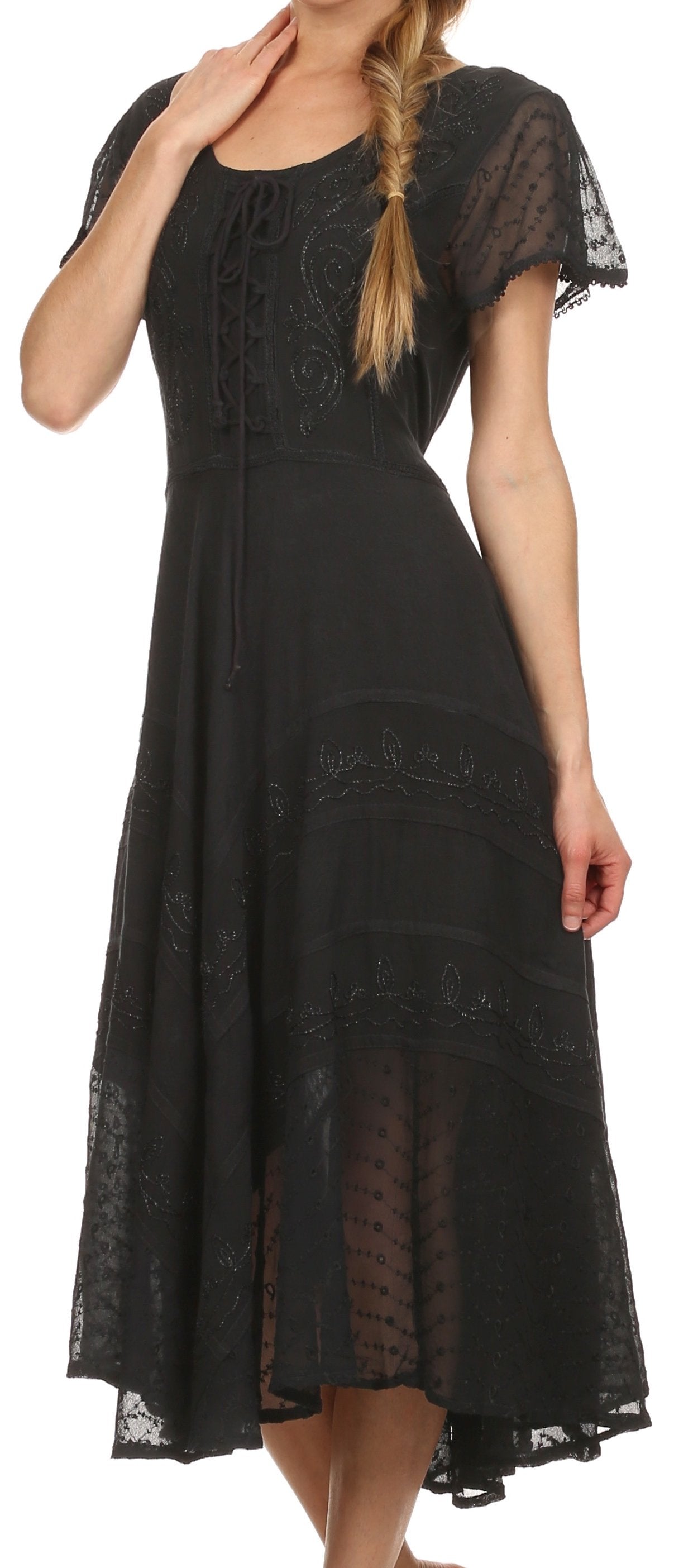 Sakkas Marigold Embroidered Fairy Dress - Concordia Style Boutique
