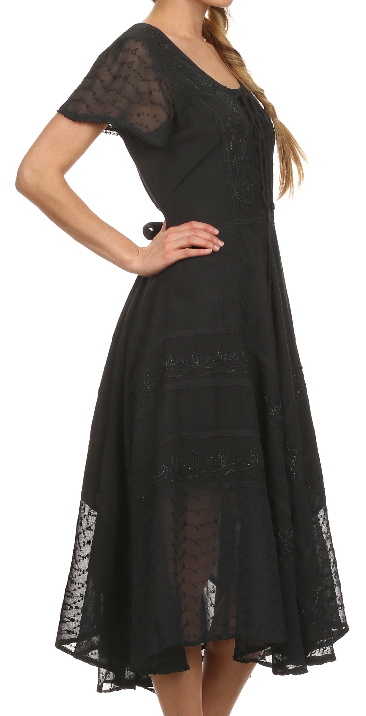 Sakkas Marigold Embroidered Fairy Dress - Concordia Style Boutique