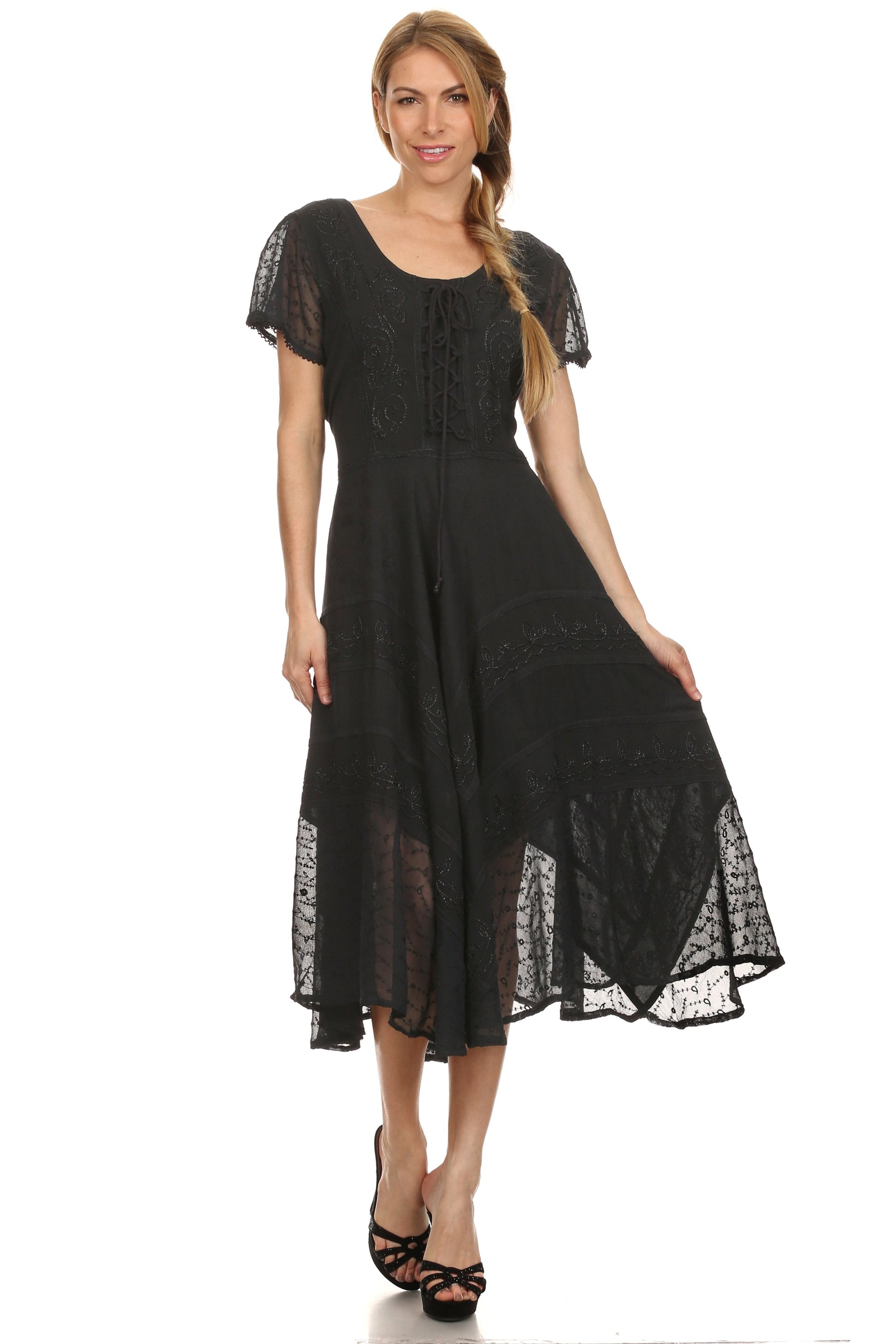 Sakkas Marigold Embroidered Fairy Dress - Concordia Style Boutique