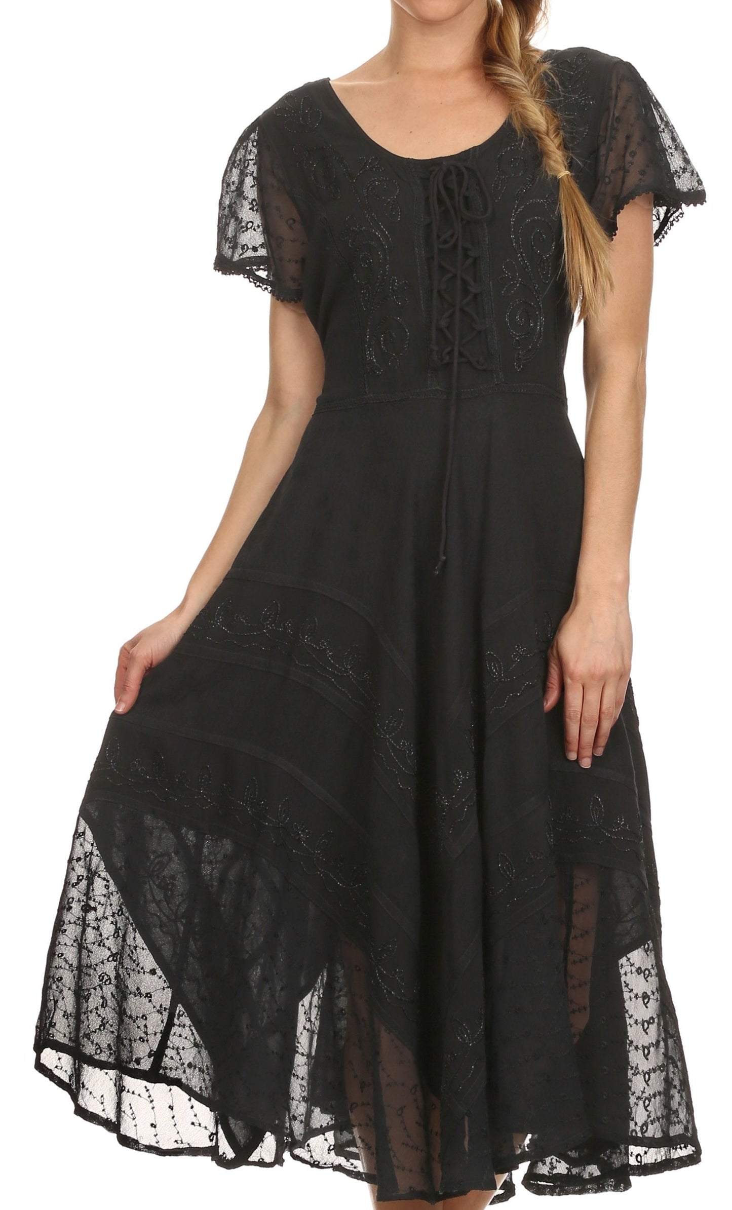 Sakkas Marigold Embroidered Fairy Dress - Concordia Style Boutique