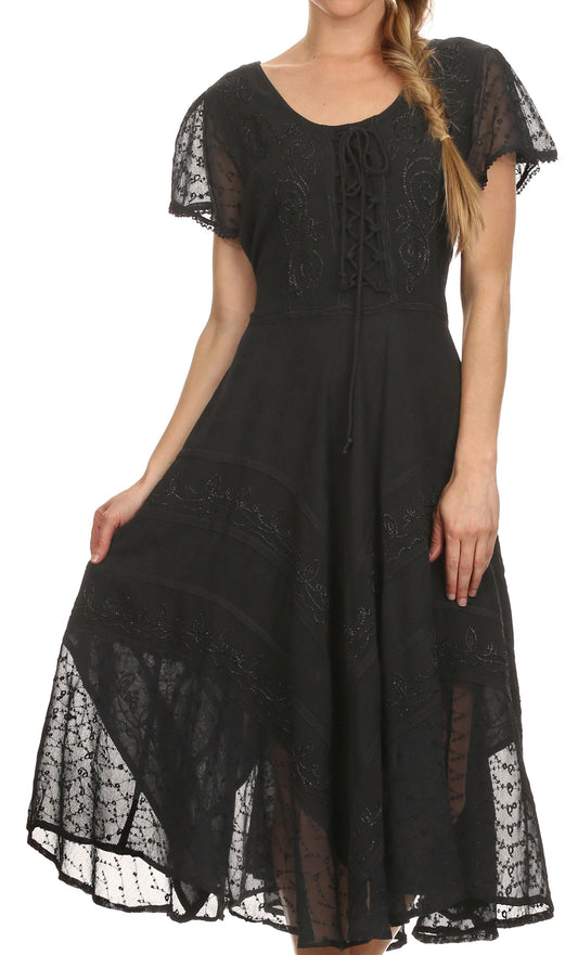Sakkas Marigold Embroidered Fairy Dress - Concordia Style Boutique