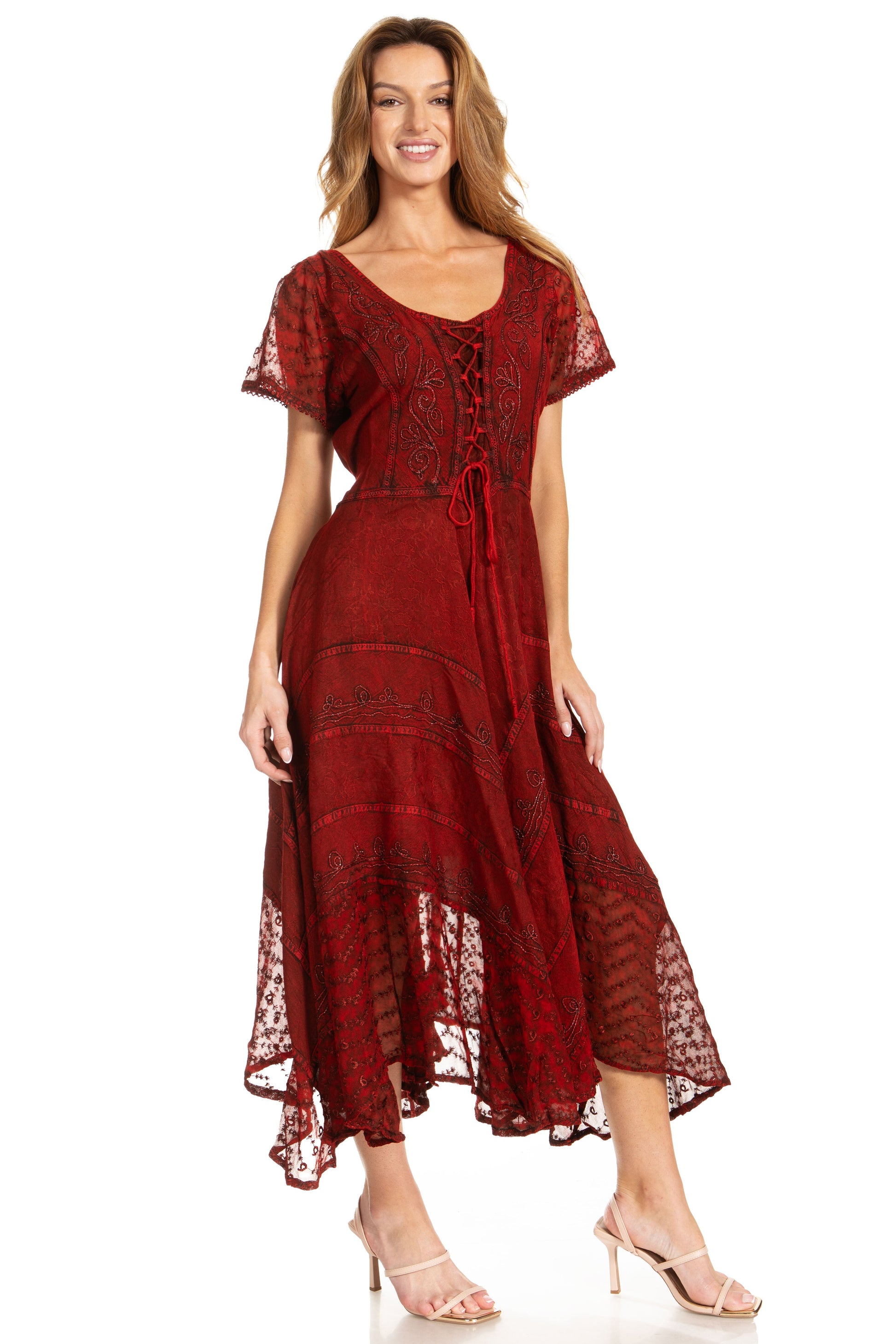 Sakkas Marigold Embroidered Fairy Dress - Concordia Style Boutique