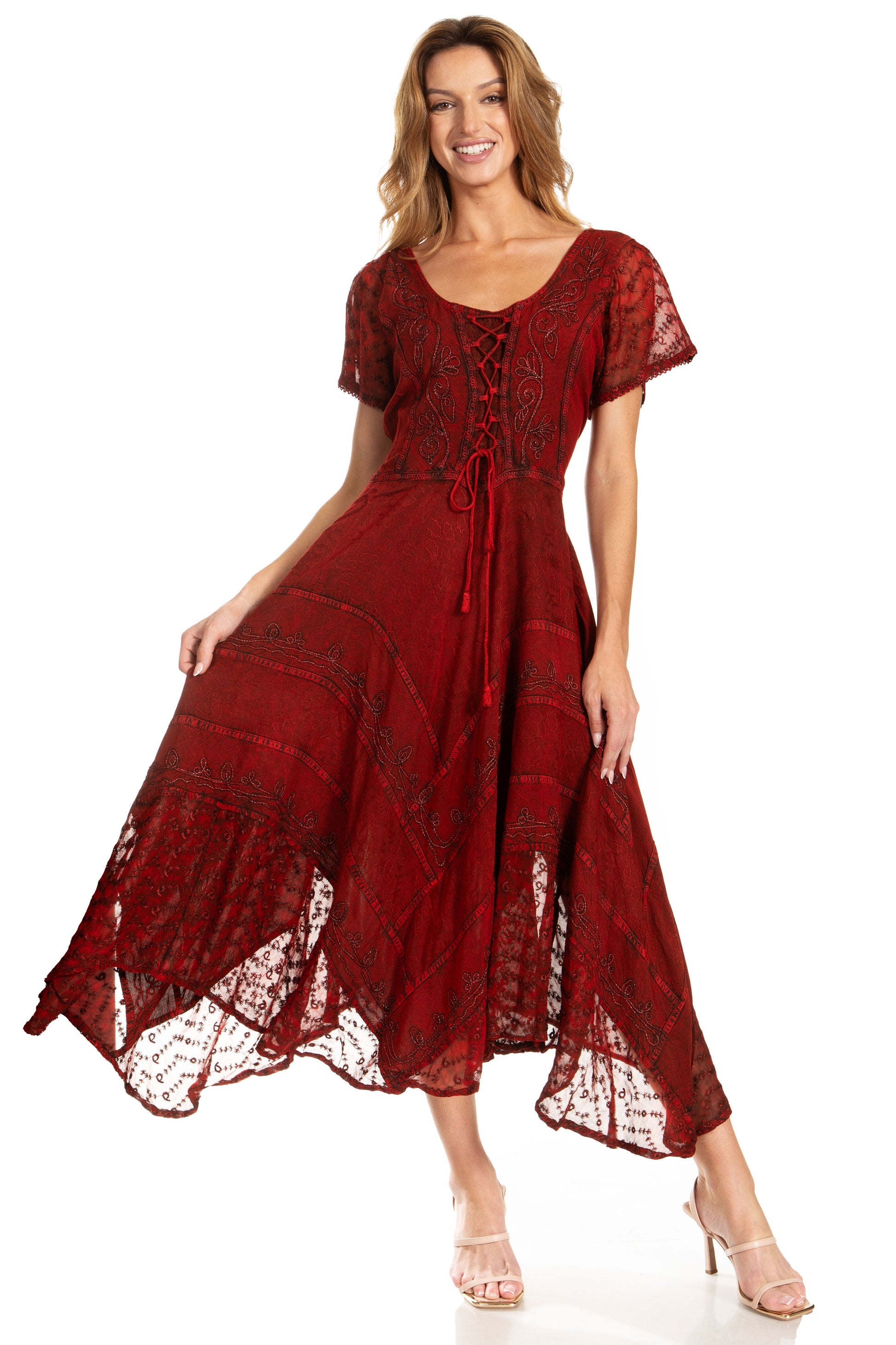Sakkas Marigold Embroidered Fairy Dress - Concordia Style Boutique