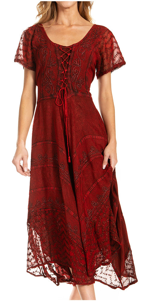 Sakkas Marigold Embroidered Fairy Dress - Concordia Style Boutique