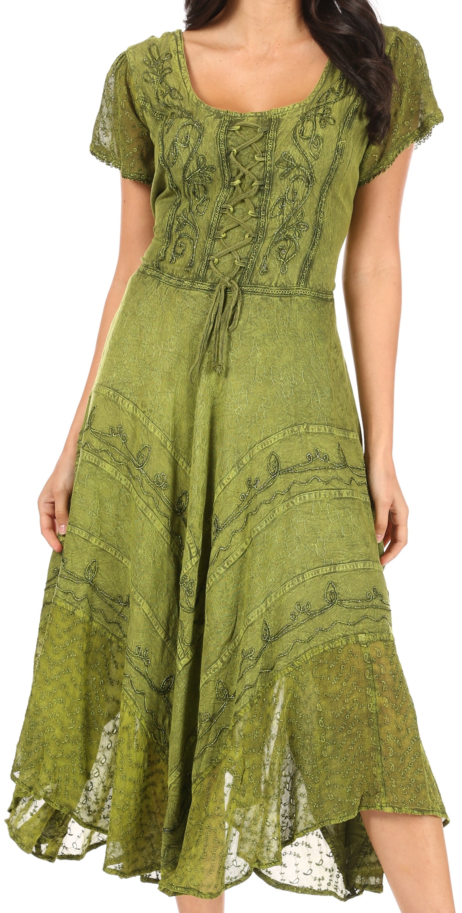 Sakkas Marigold Embroidered Fairy Dress - Concordia Style Boutique