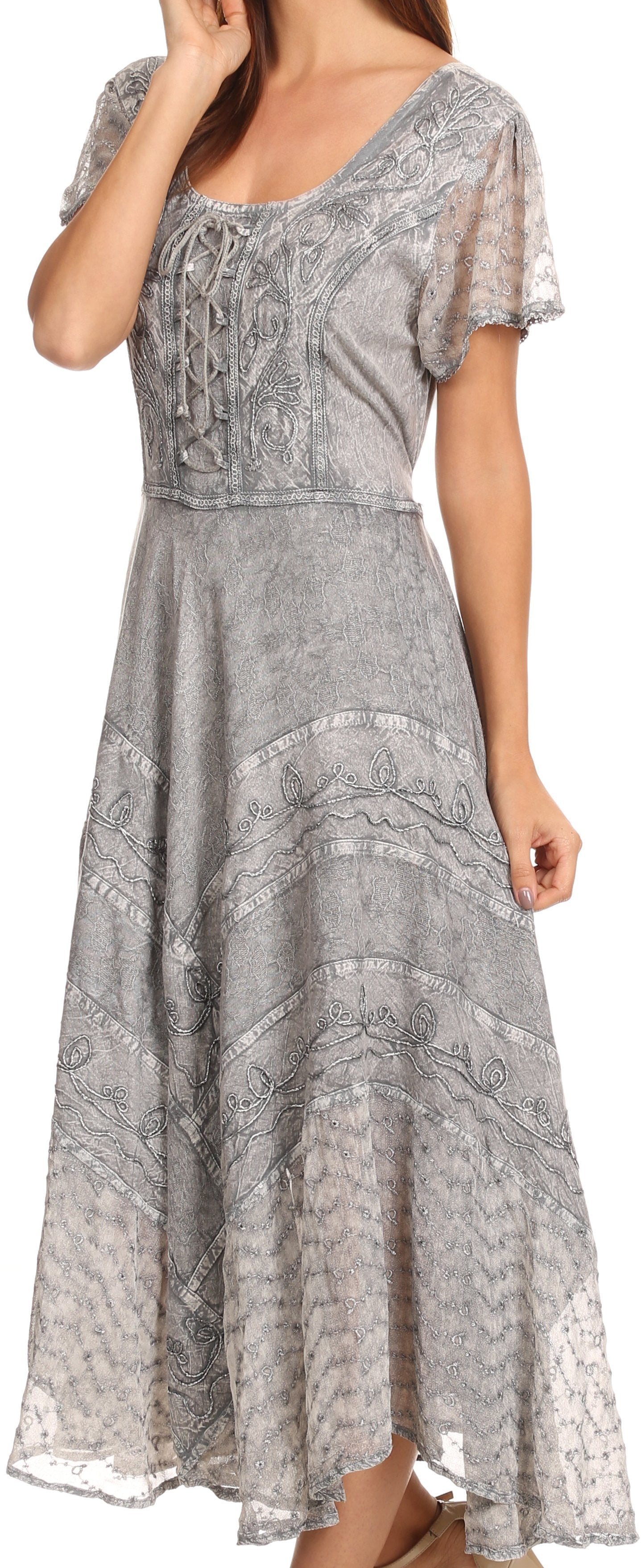 Sakkas Marigold Embroidered Fairy Dress - Concordia Style Boutique