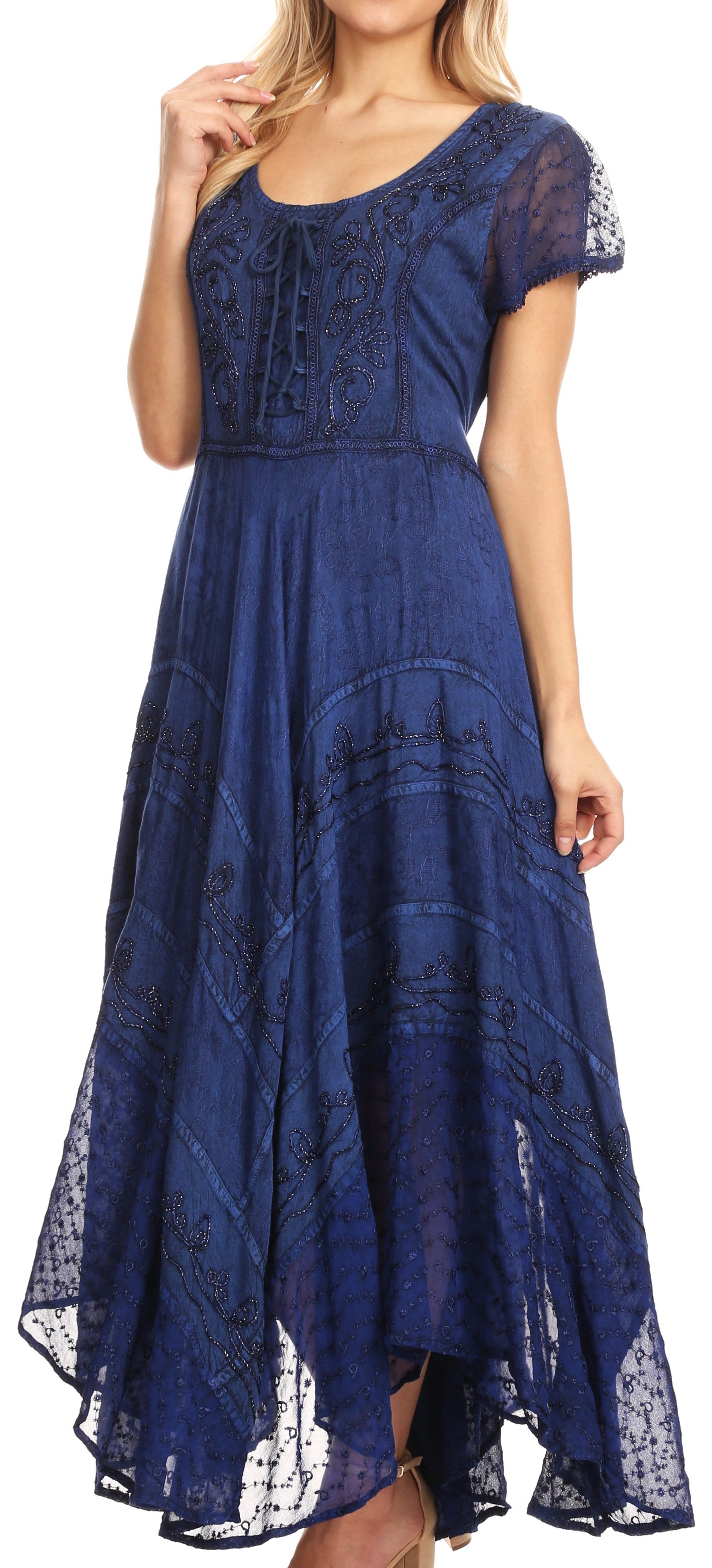 Sakkas Marigold Embroidered Fairy Dress - Concordia Style Boutique