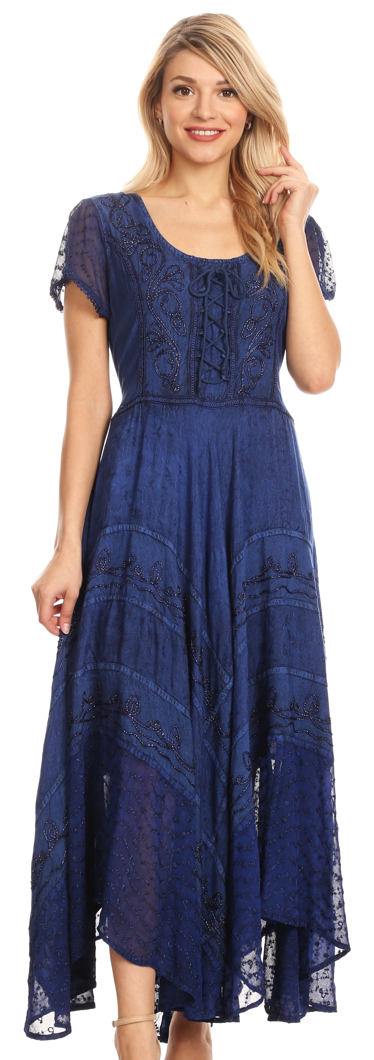Sakkas Marigold Embroidered Fairy Dress - Concordia Style Boutique